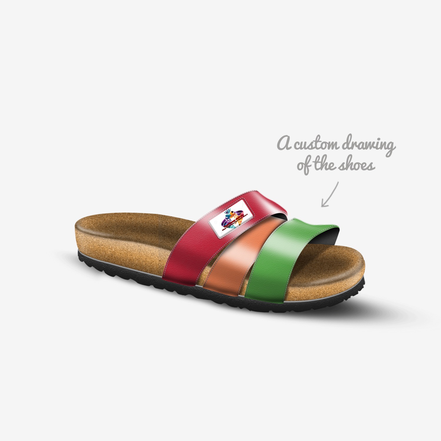 Viper slides custom made in Italy shoes by Anthony Matukas | Sketch view