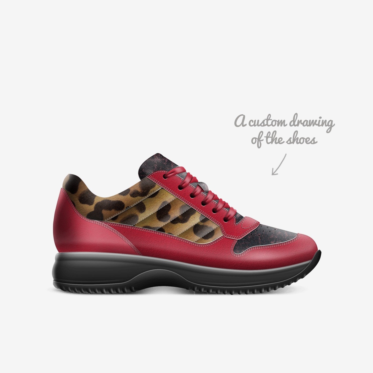 Black & Blue custom made in Italy shoes by Walter & Marnix Blom | Sketch view