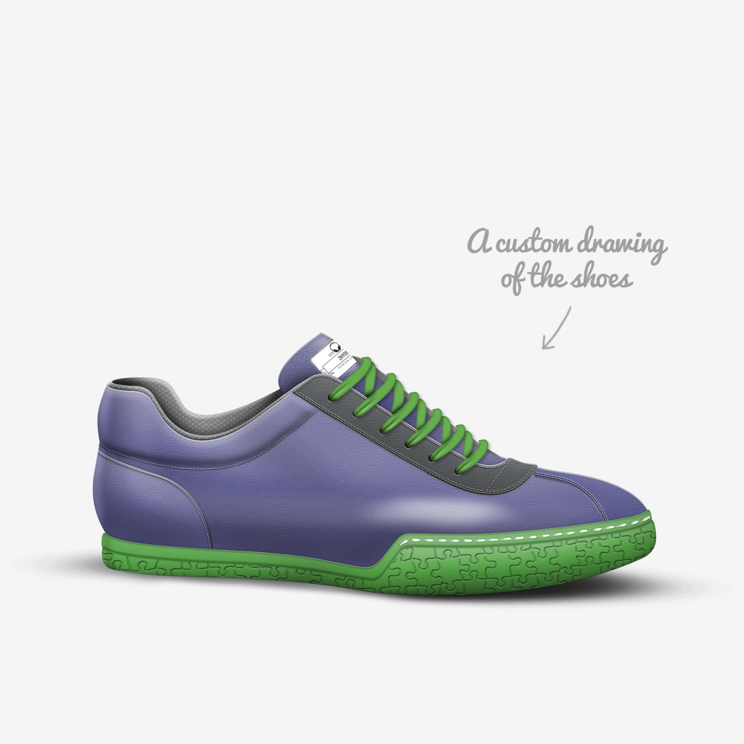 Zhyon custom made in Italy shoes by Nichole Wilson | Sketch view