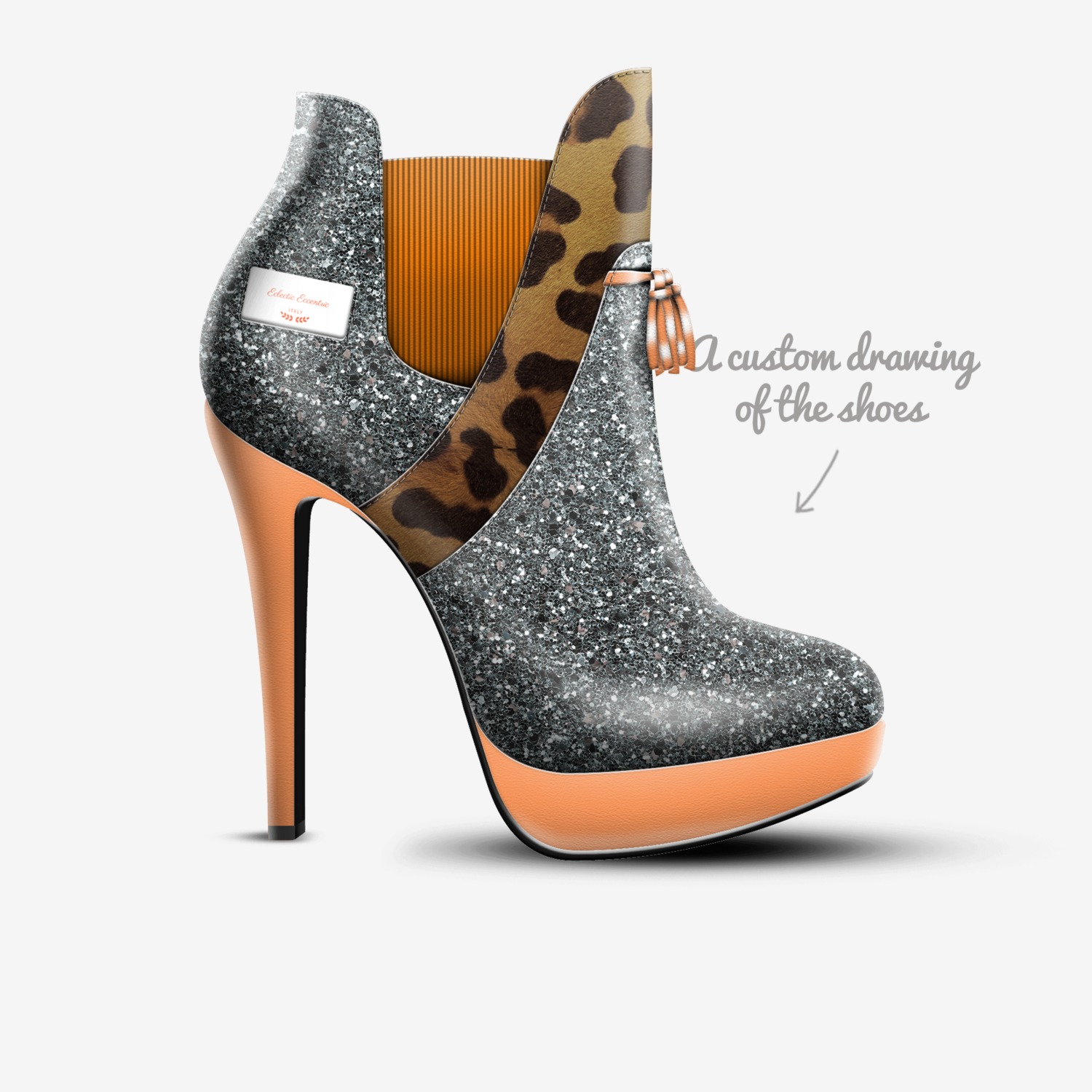 Eclectic Eccentric custom made in Italy shoes by David Sciandra | Sketch view