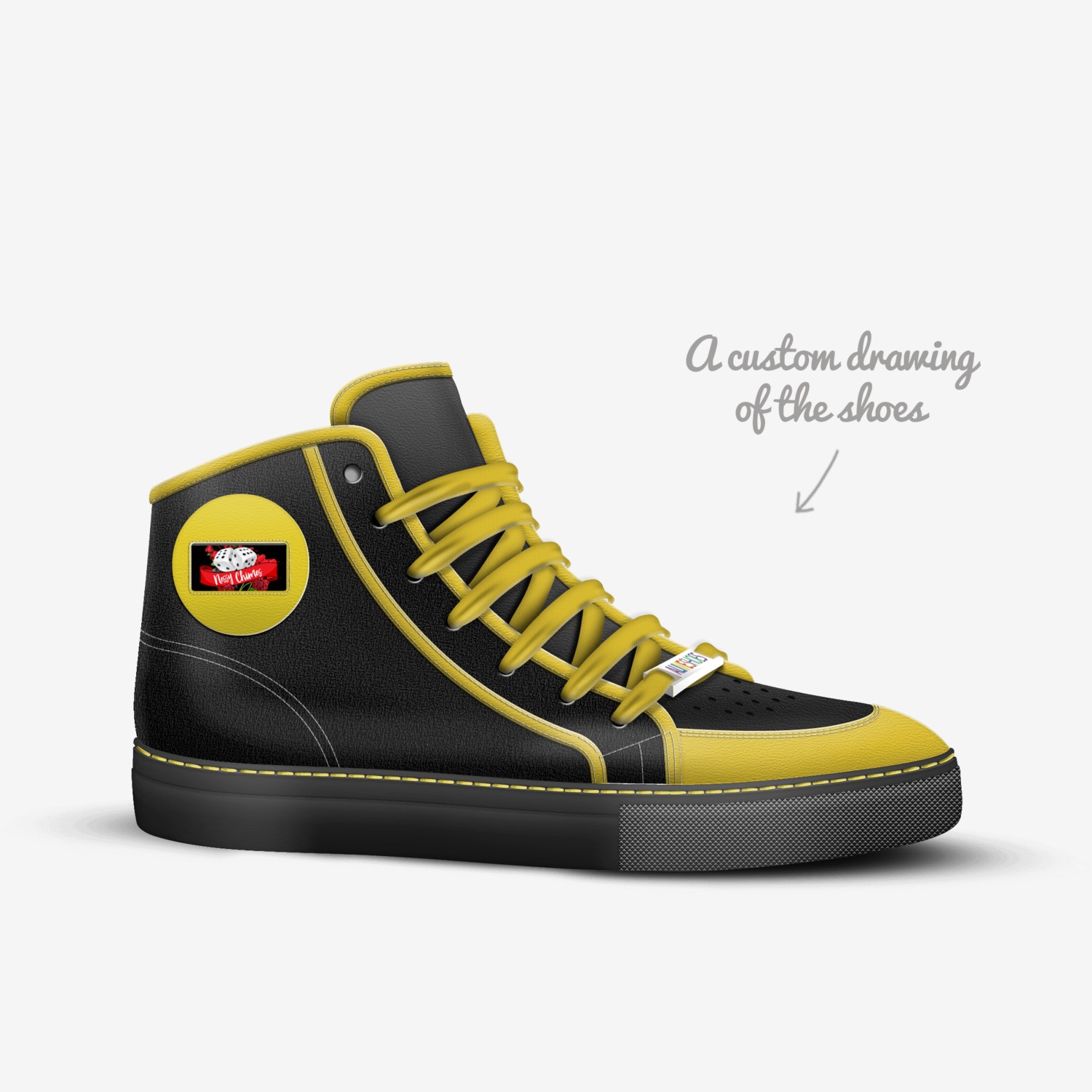 Dice custom made in Italy shoes by Enessy Chimes | Sketch view