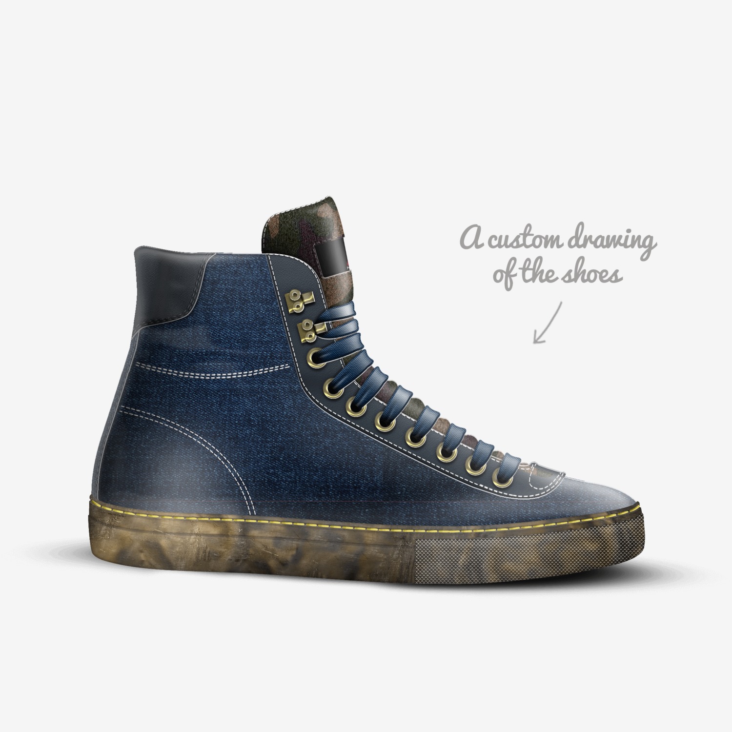 Nevotion Wear custom made in Italy shoes by Rico Nevotion | Sketch view
