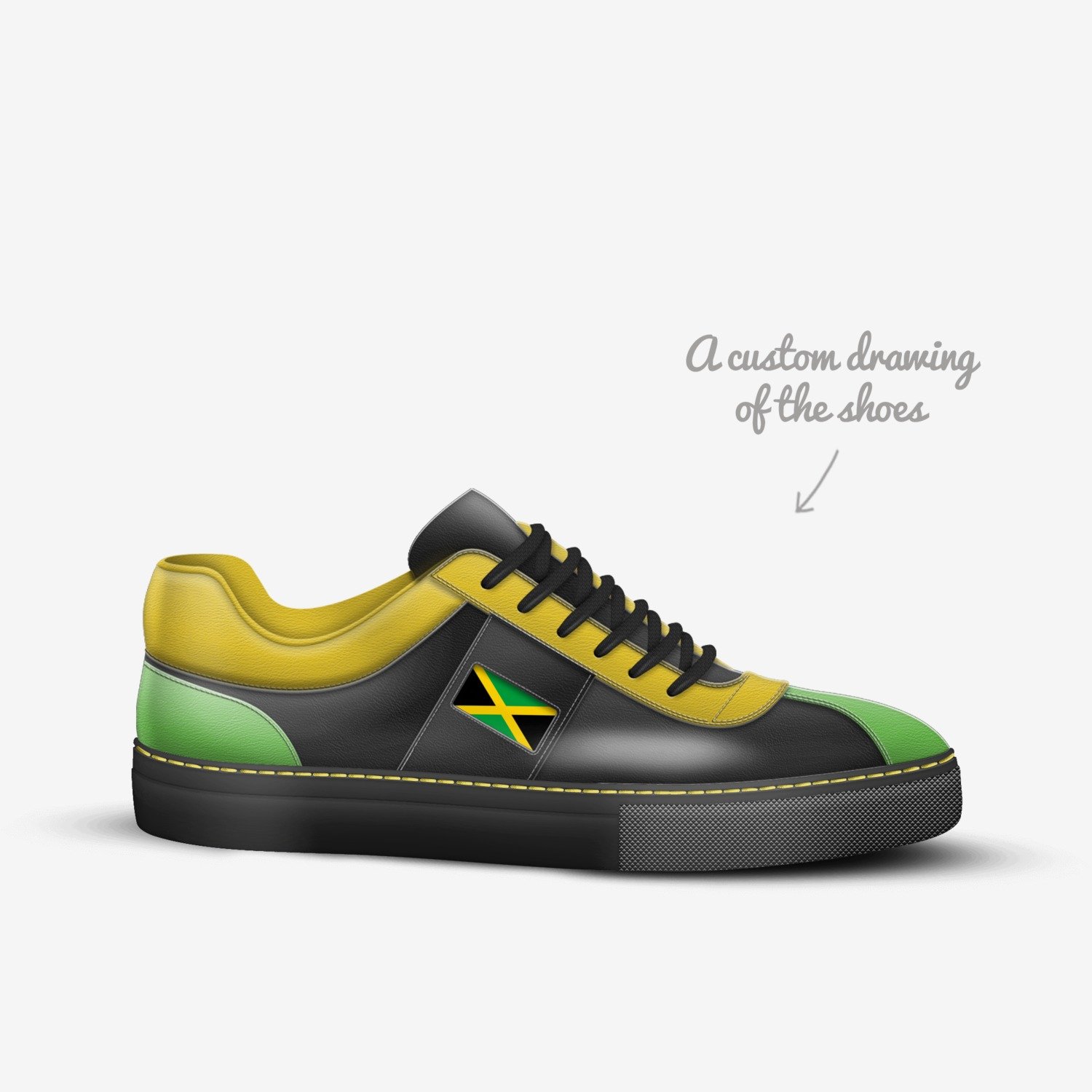 Jamaican walker custom made in Italy shoes by Ja Maxwell | Sketch view