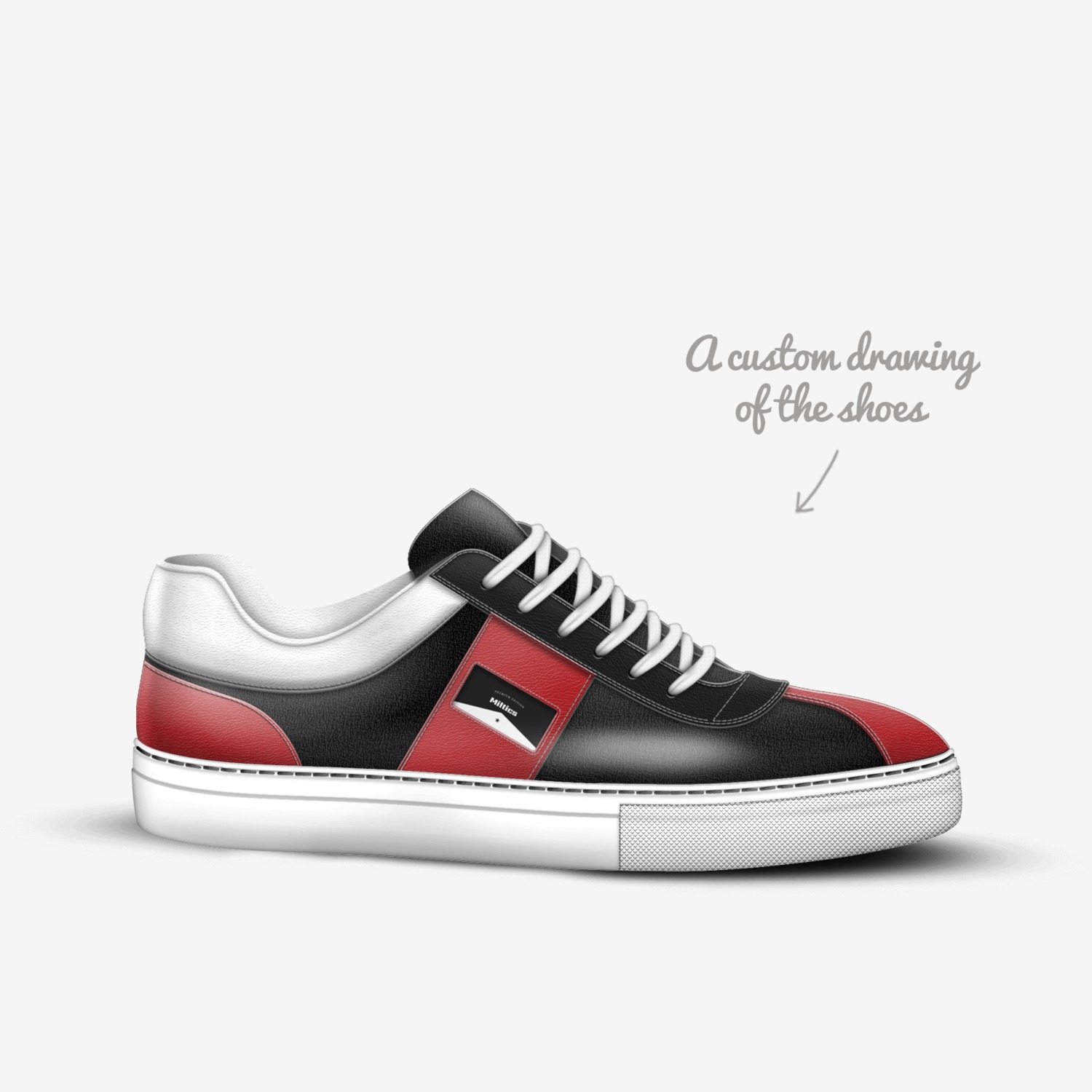 Miltics  custom made in Italy shoes by James Naylor | Sketch view