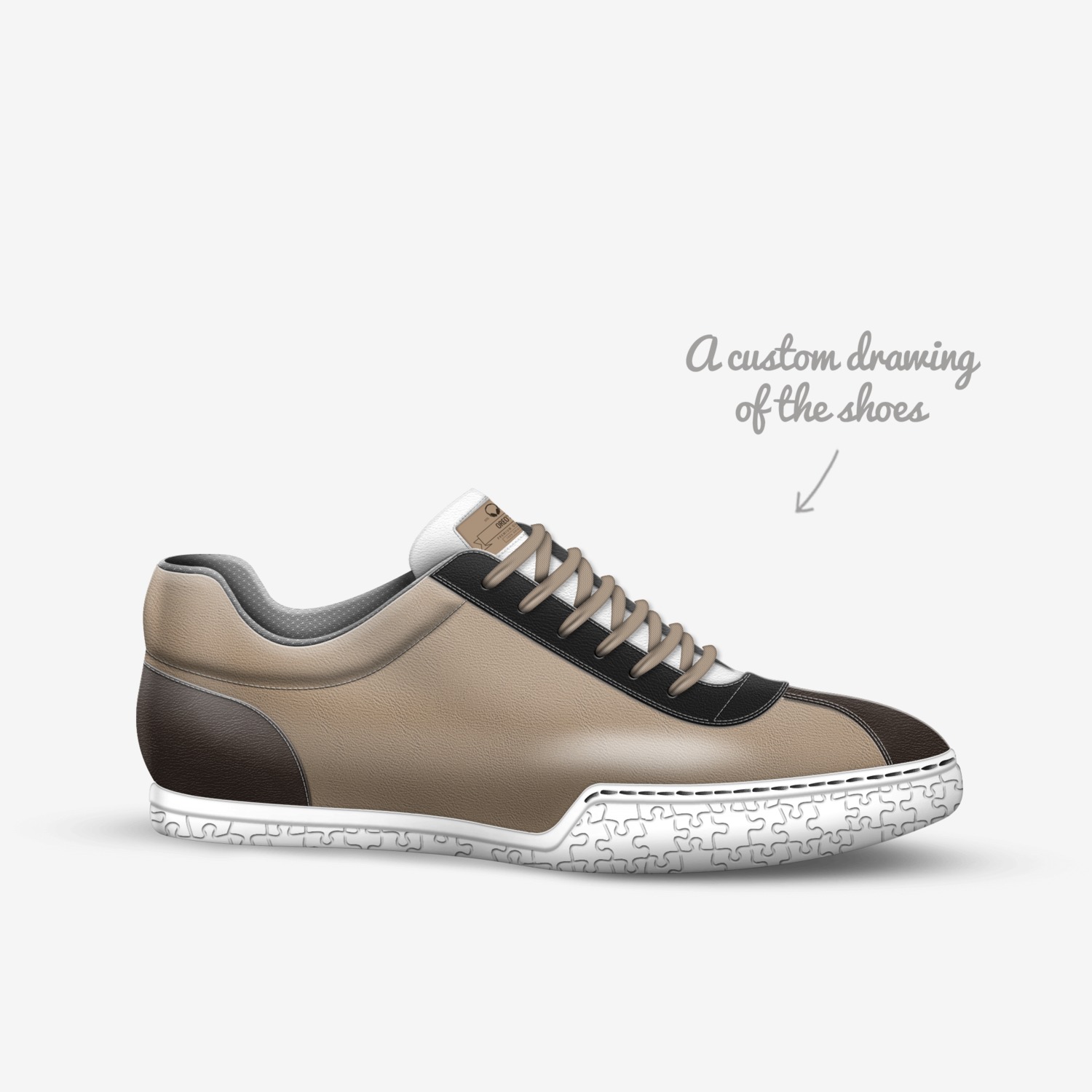 Oreo's custom made in Italy shoes by Lamar Copeland | Sketch view