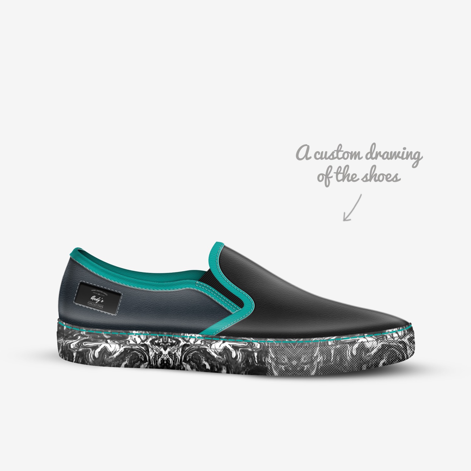 Andy's custom made in Italy shoes by Andy vande Voorde | Sketch view