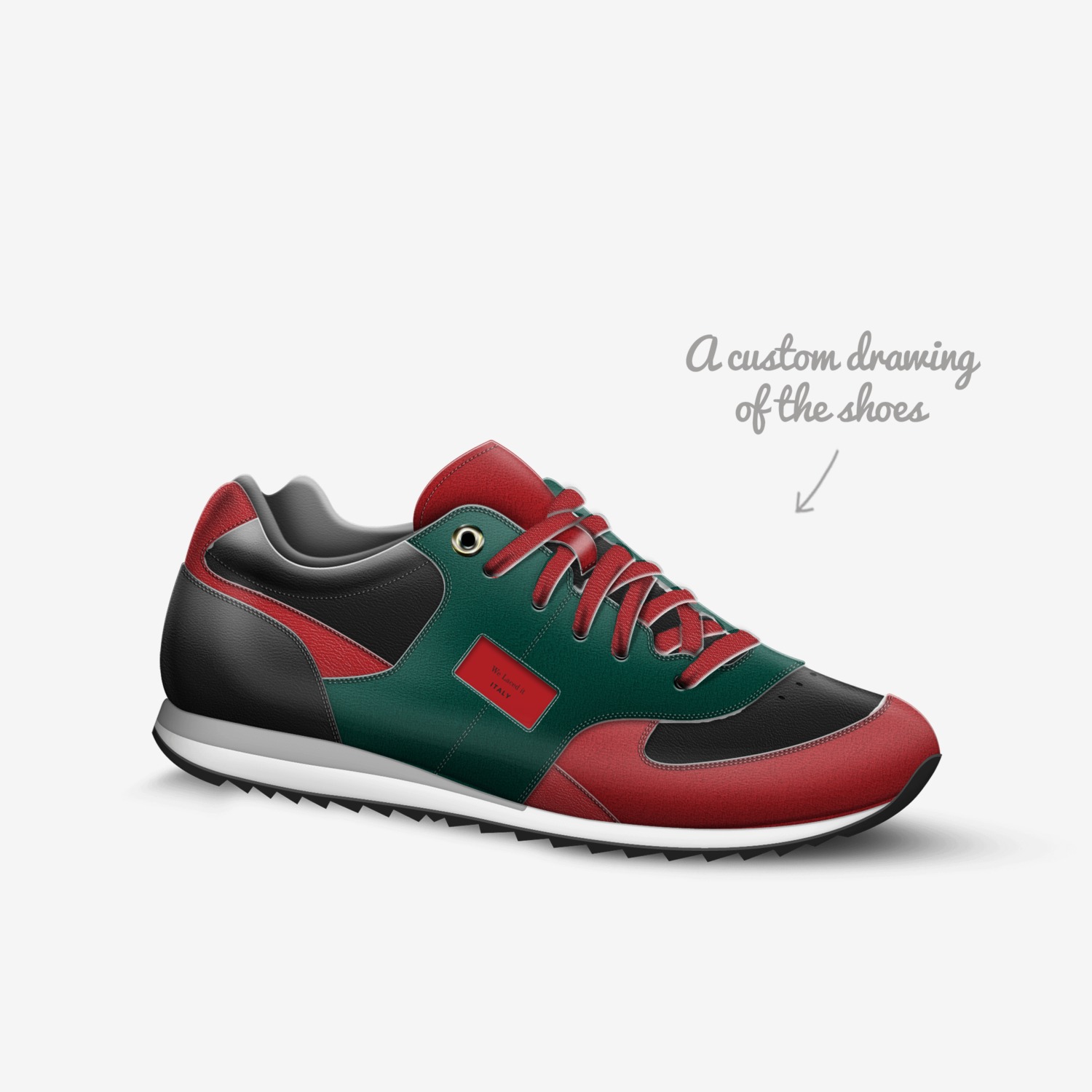 We Laced it custom made in Italy shoes by Milieck Goldsborough | Sketch view