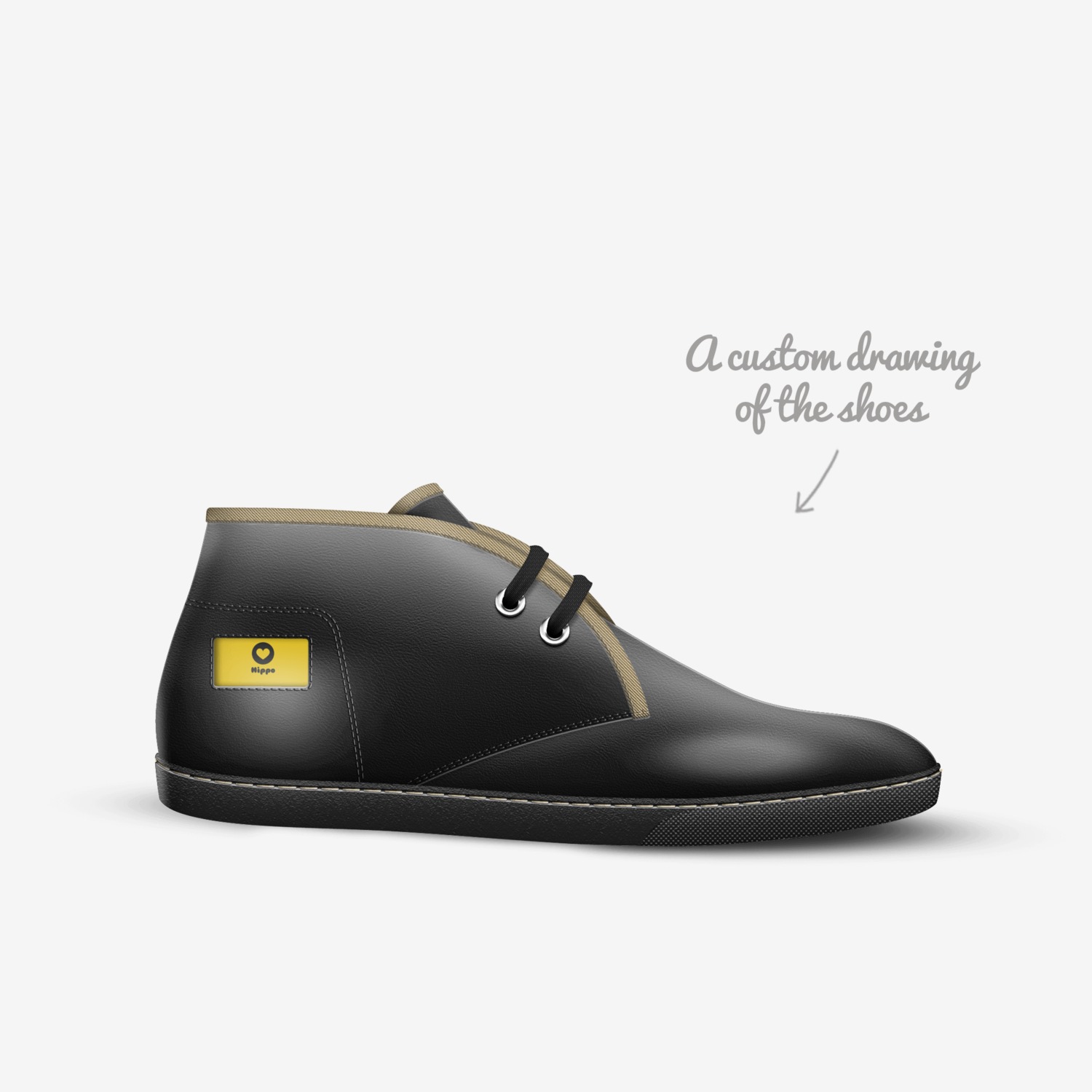 Hippo custom made in Italy shoes by Ittu Lilliendahl | Sketch view