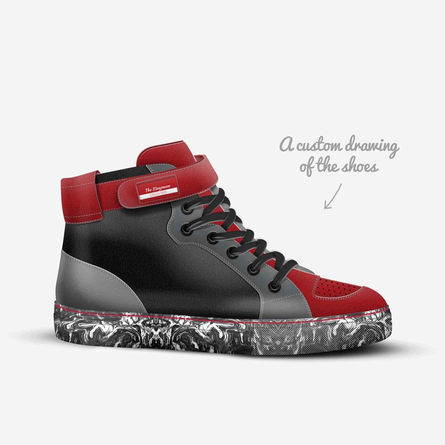The Kingsman custom made in Italy shoes by Bryson Alexander | Sketch view