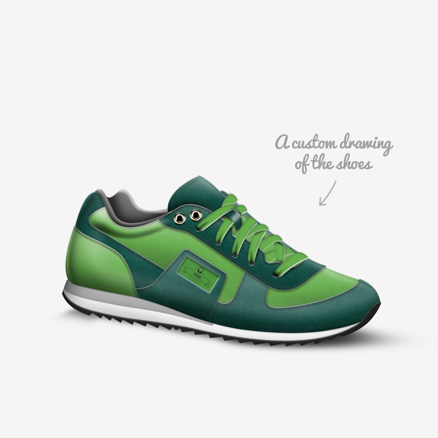 thermo custom made in Italy shoes by Johnanthony vanwallendael | Sketch view
