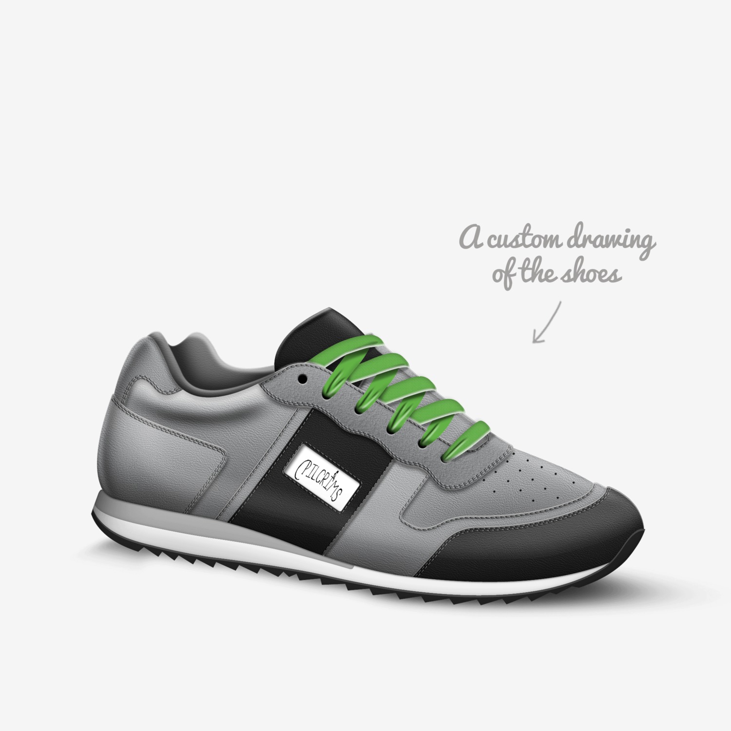 PILGRIM custom made in Italy shoes by Dwight Mitchell | Sketch view