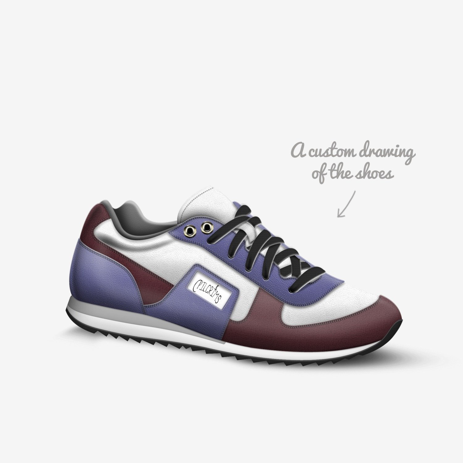 PILGRIM custom made in Italy shoes by Dwight Mitchell | Sketch view