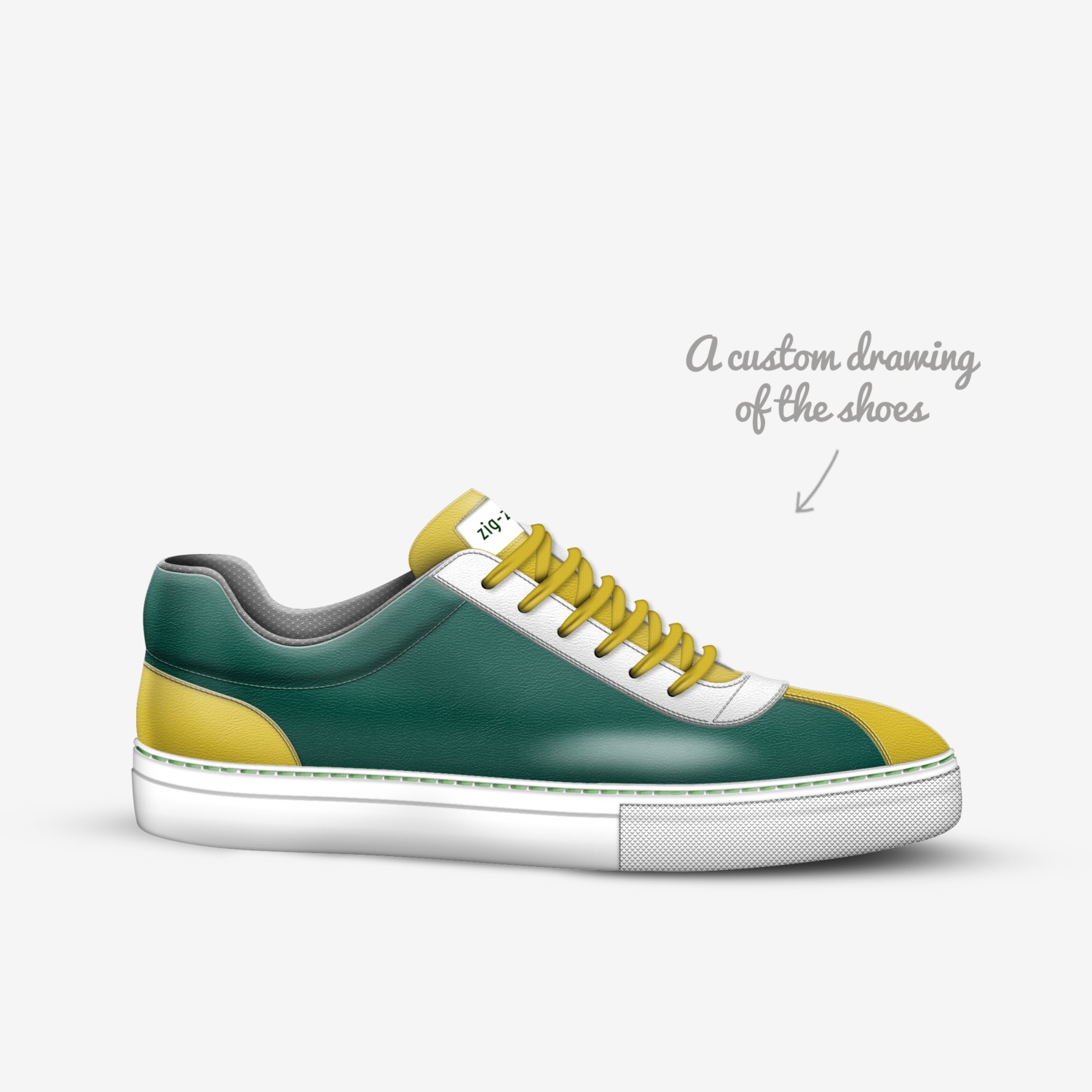 zig-zag custom made in Italy shoes by Nevena Tri | Sketch view
