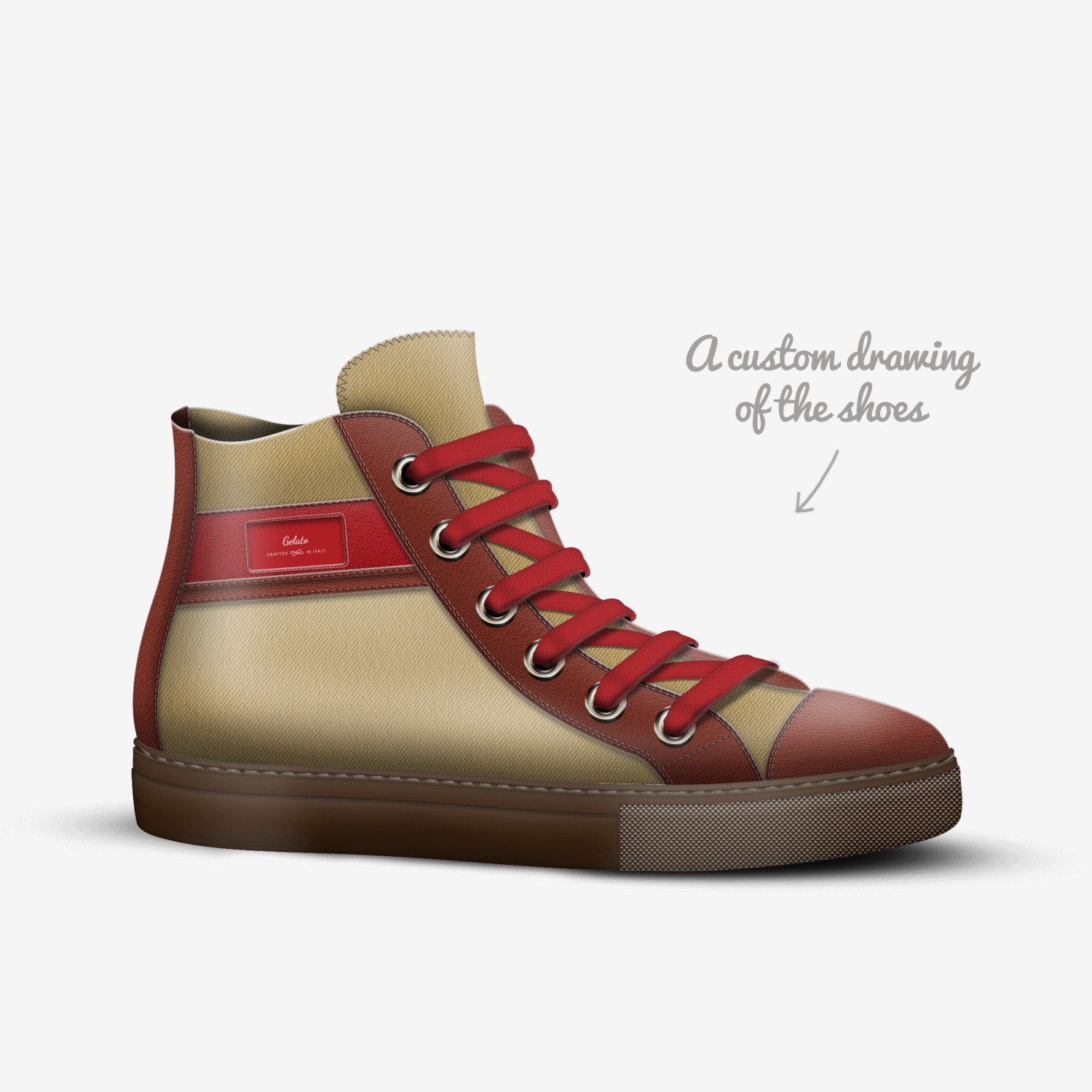 Gelato custom made in Italy shoes by Naketia Johnson | Sketch view