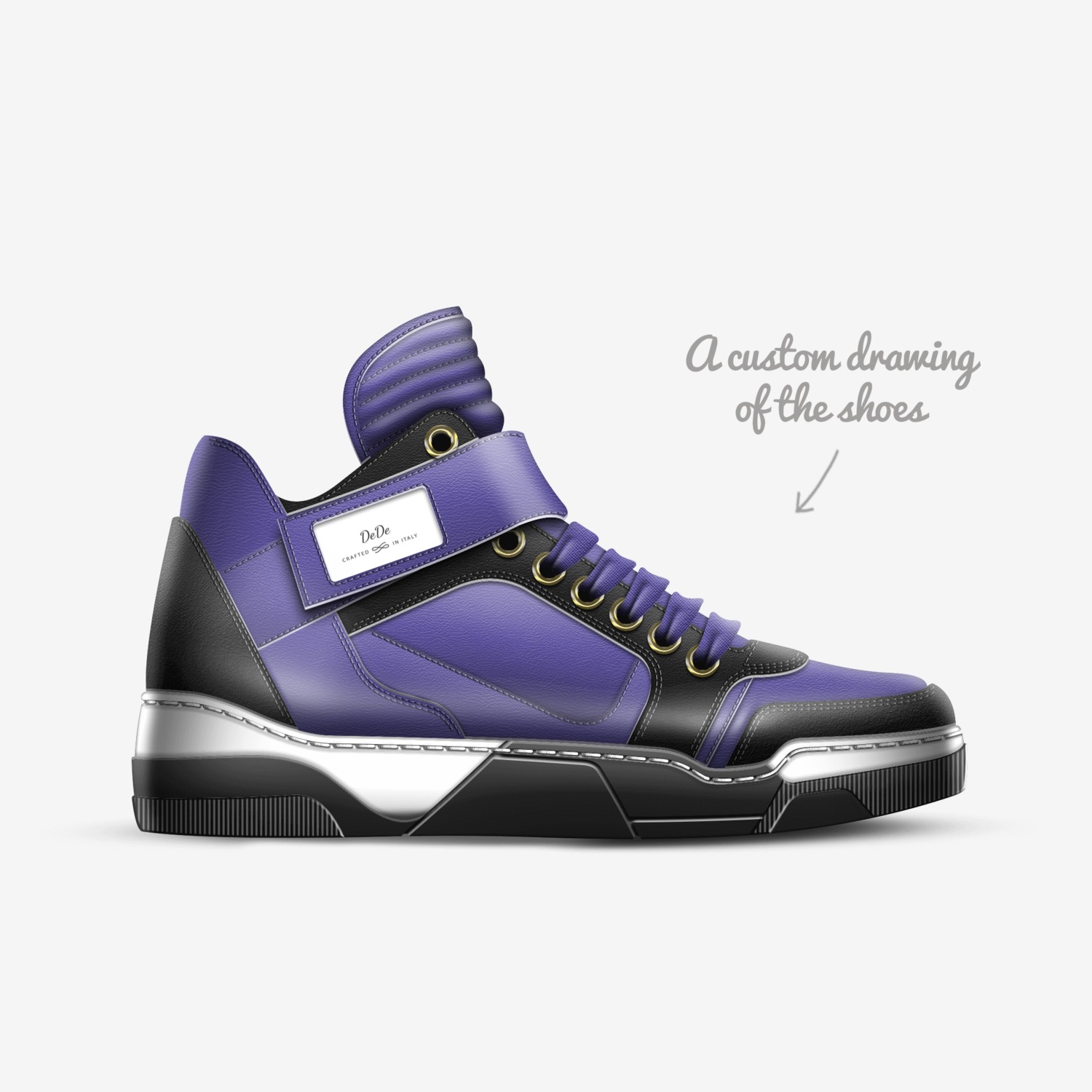 DeDe custom made in Italy shoes by Michael Scroggins | Sketch view