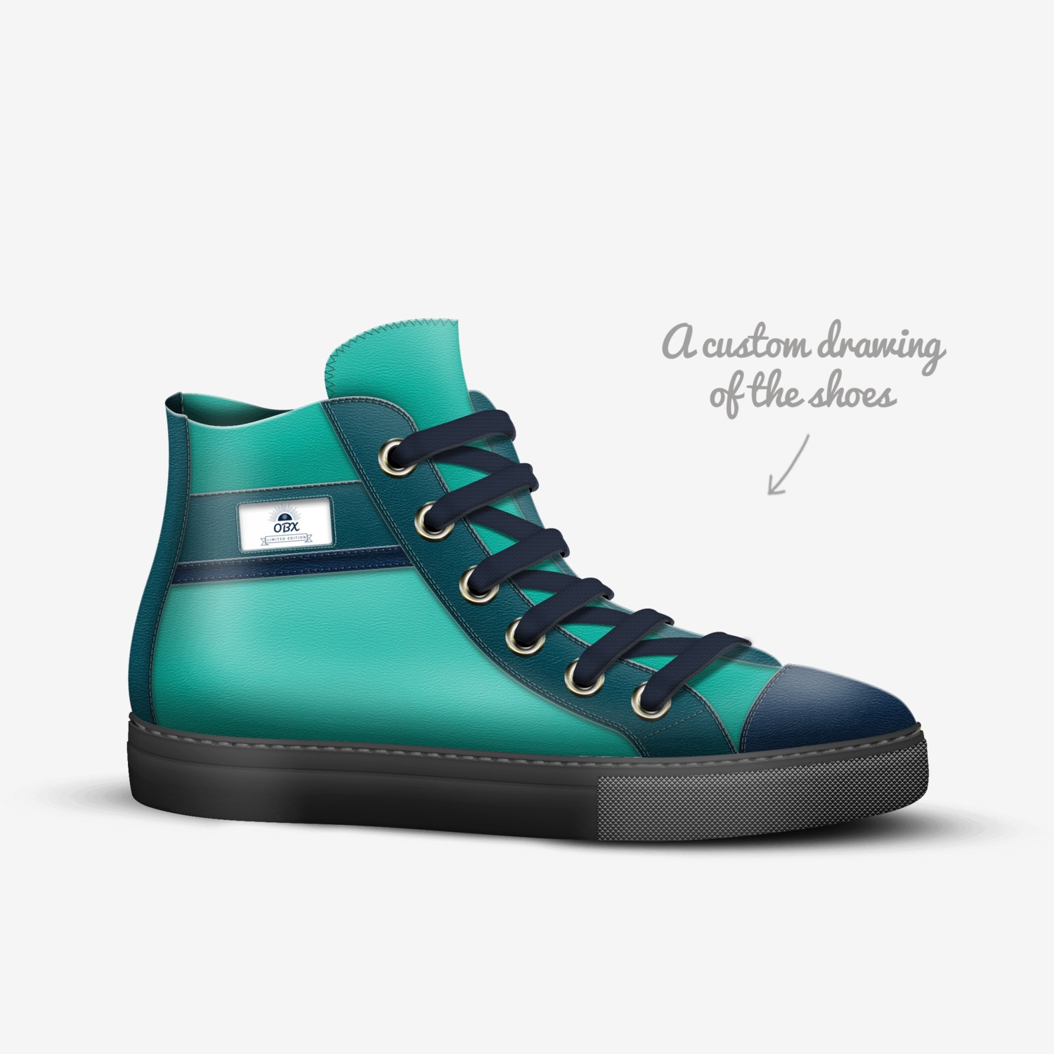 OBX custom made in Italy shoes by Olahshia Brown | Sketch view