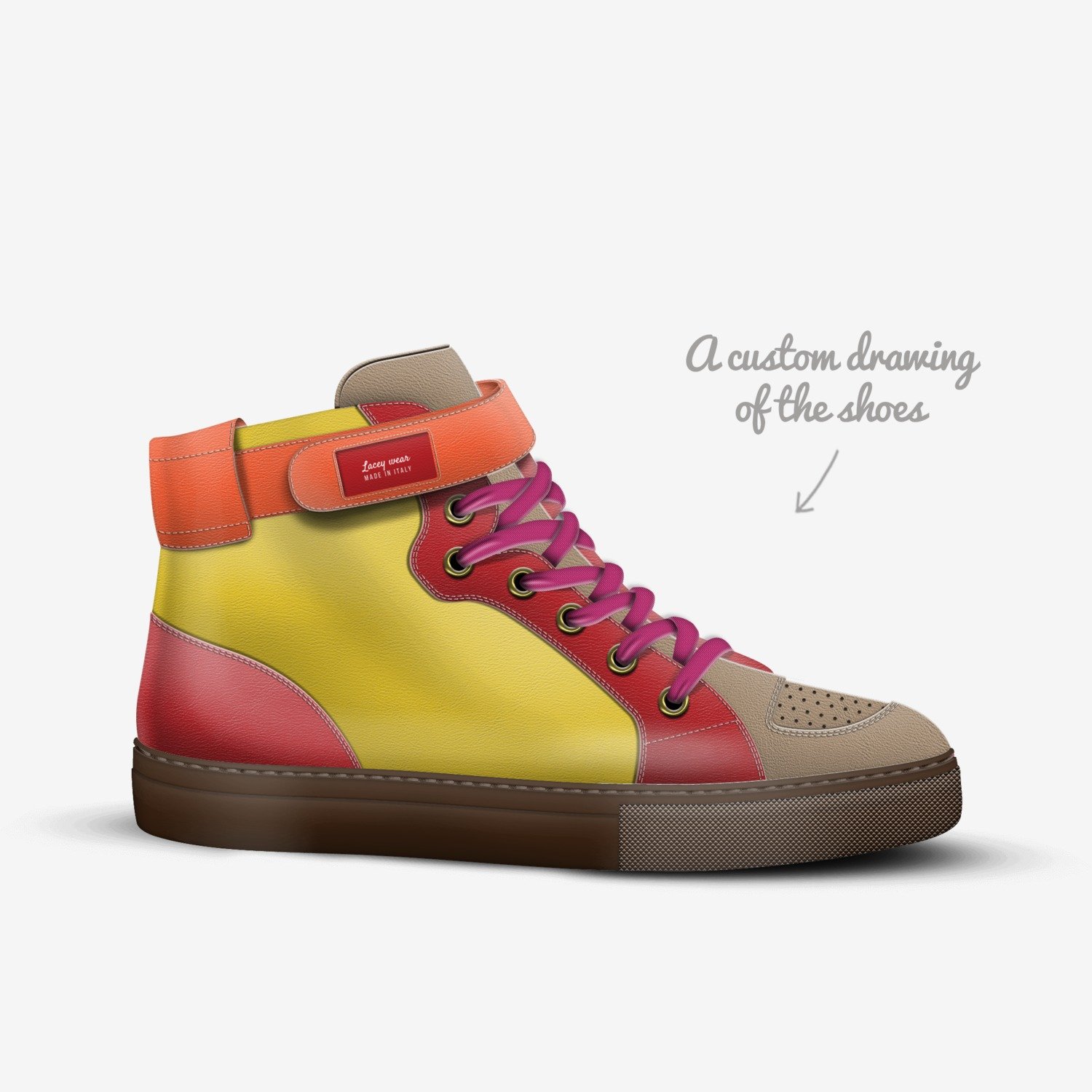 Lacey wear custom made in Italy shoes by Darrin Lacey | Sketch view