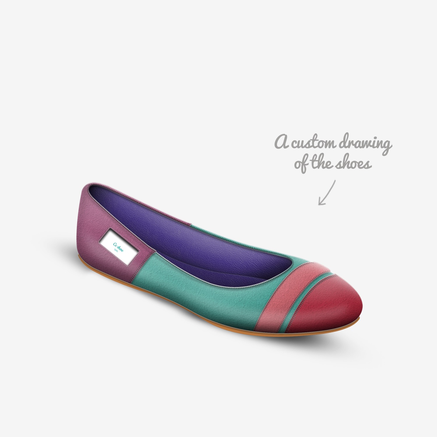 Cc shoe custom made in Italy shoes by Sienna Philp | Sketch view