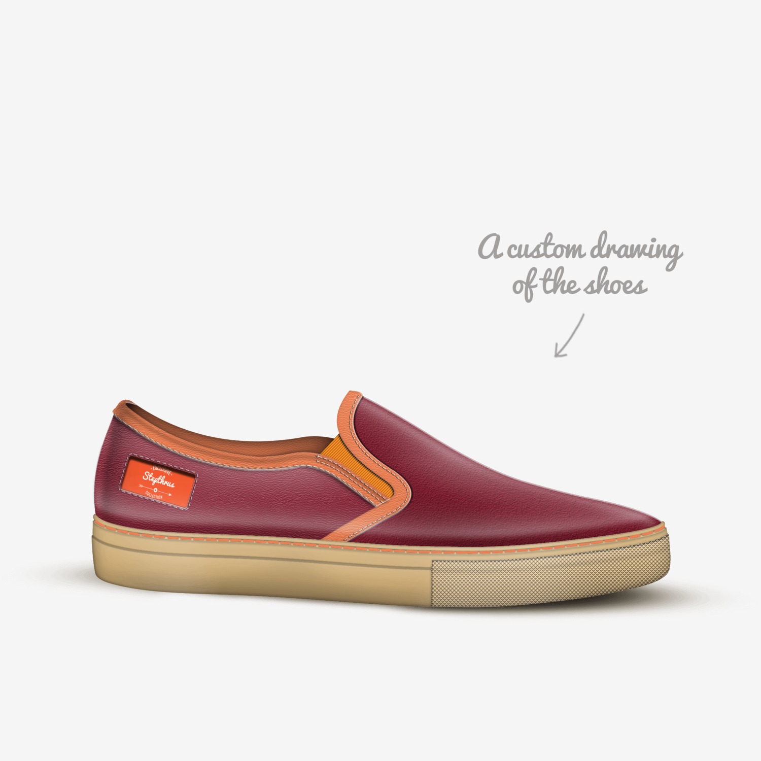 Stepthrus custom made in Italy shoes by Nathan Russell | Sketch view