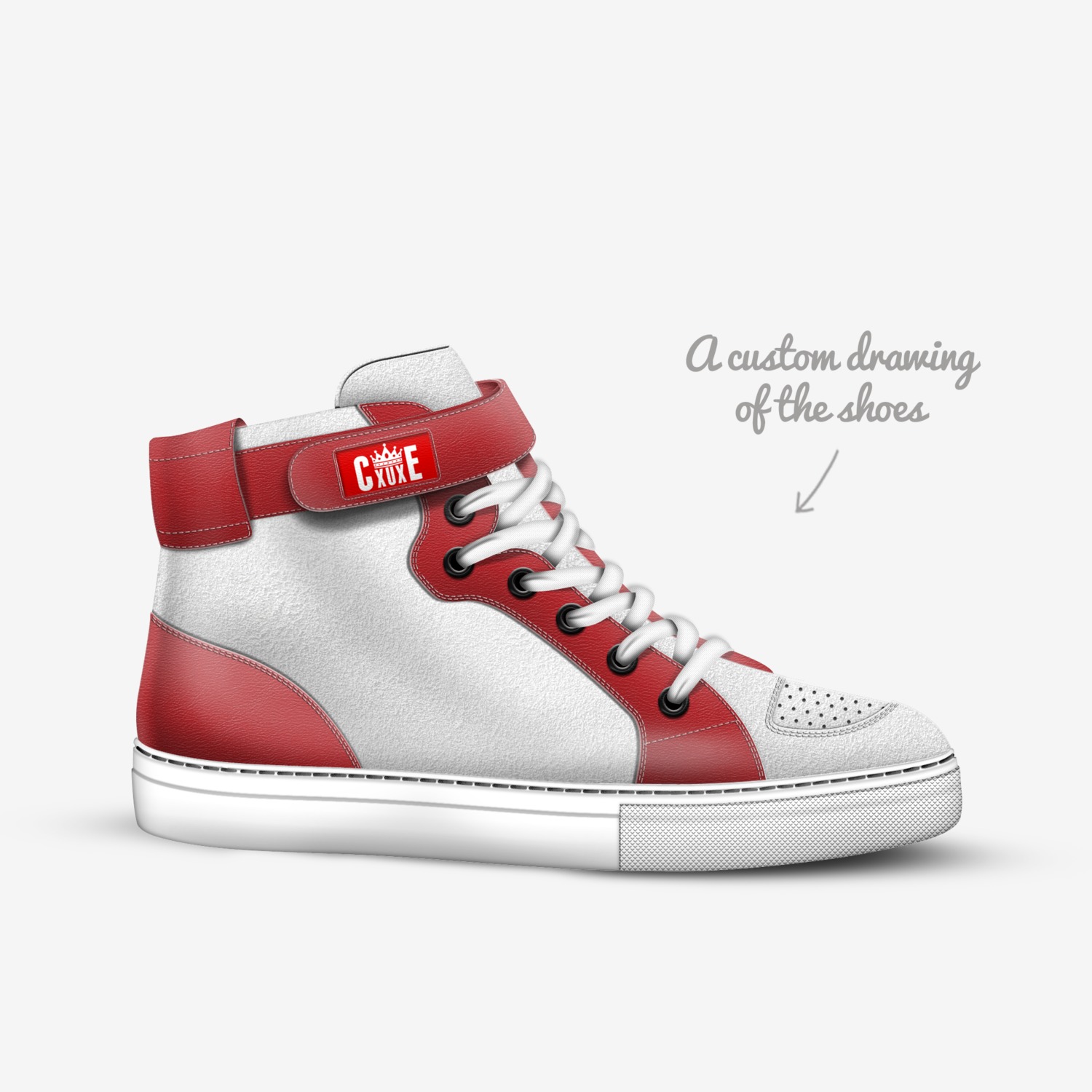 CxUxE custom made in Italy shoes by Agency Aliveshoes | Sketch view