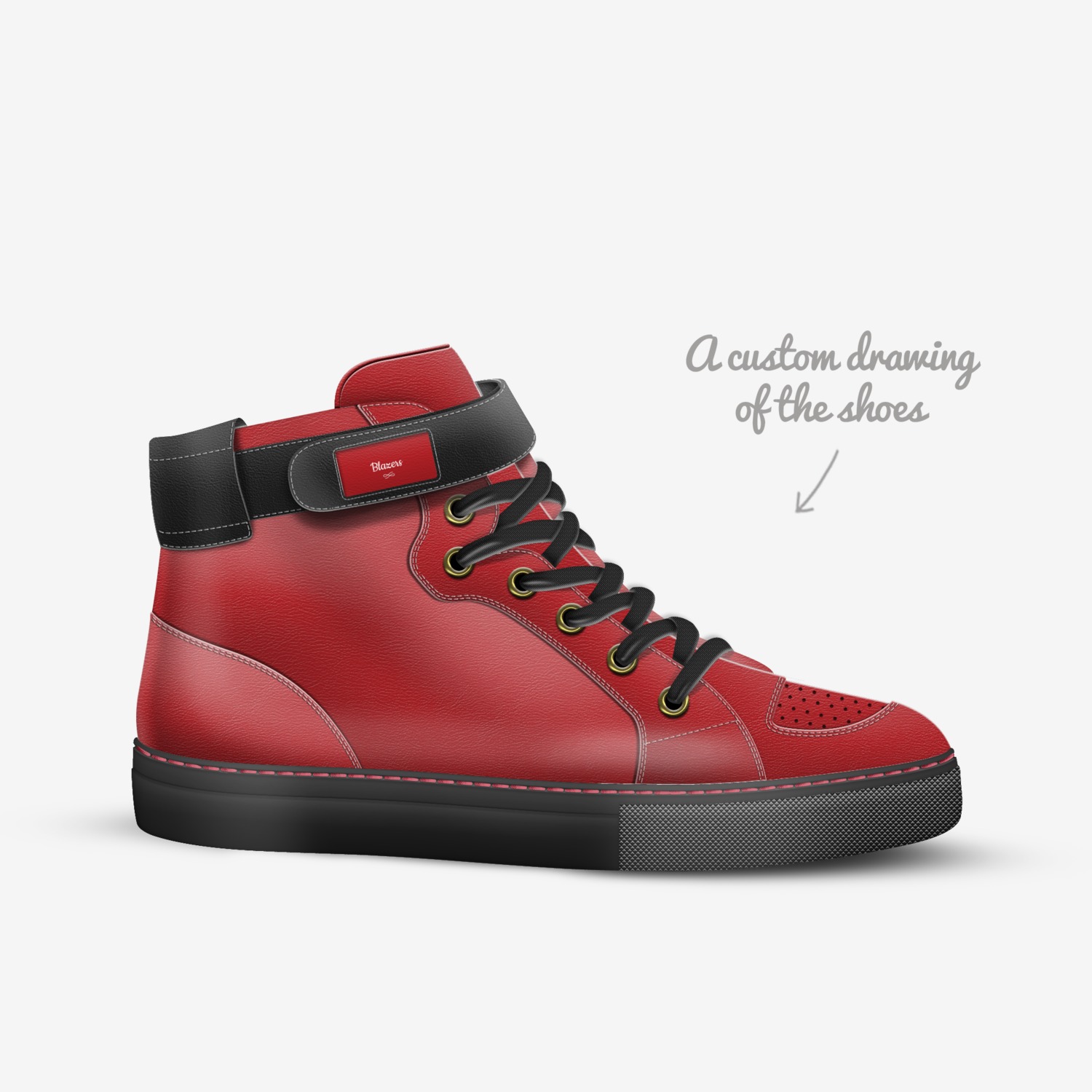 Blazers custom made in Italy shoes by Morell Edwards | Sketch view