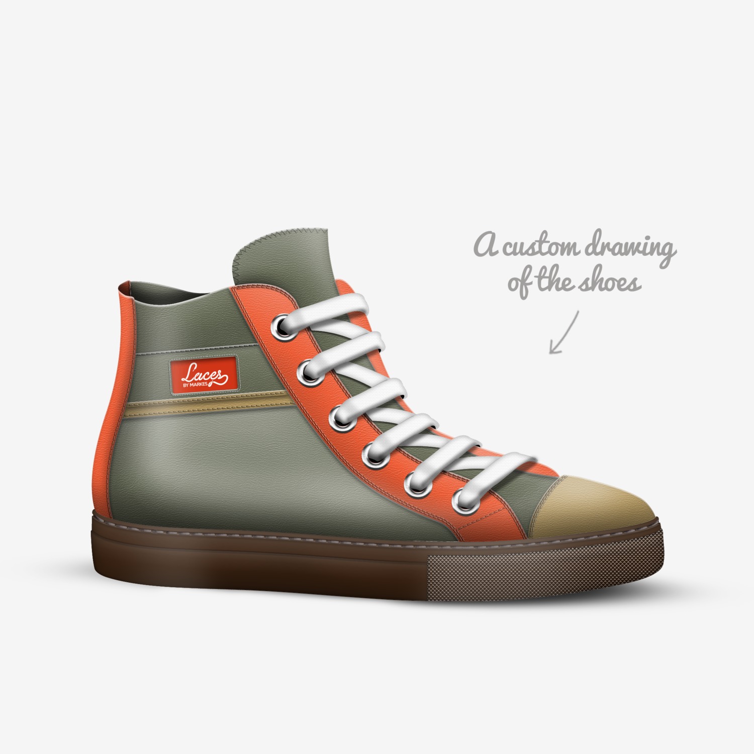 laces by markes custom made in Italy shoes by Agency Aliveshoes | Sketch view