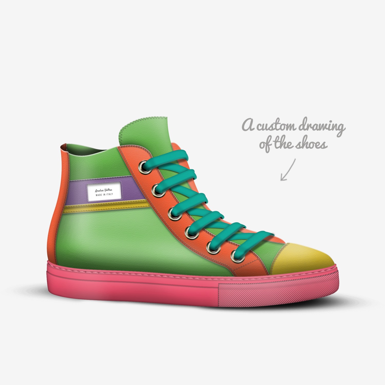 Analux Voltra  custom made in Italy shoes by Anastasia Dillon | Sketch view