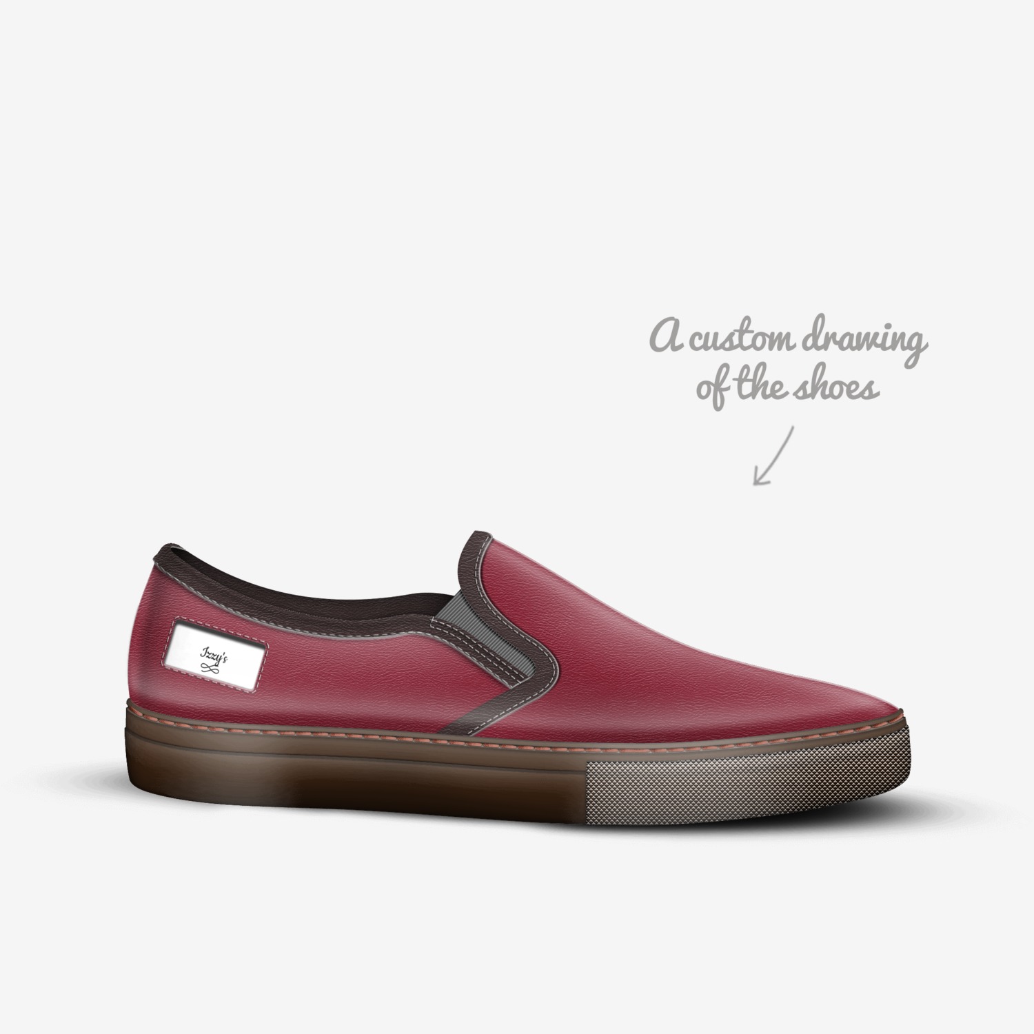 Izzy's custom made in Italy shoes by Williams | Sketch view