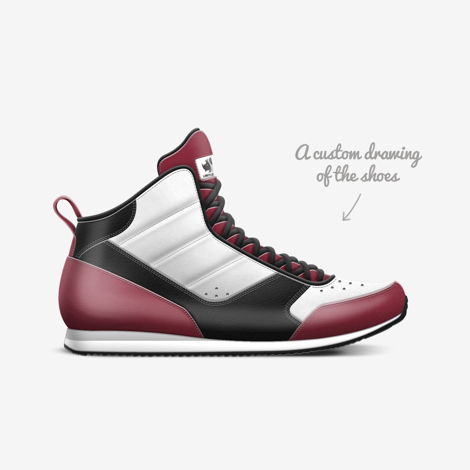 Limitless Reality custom made in Italy shoes by Limitless Kicks | Sketch view