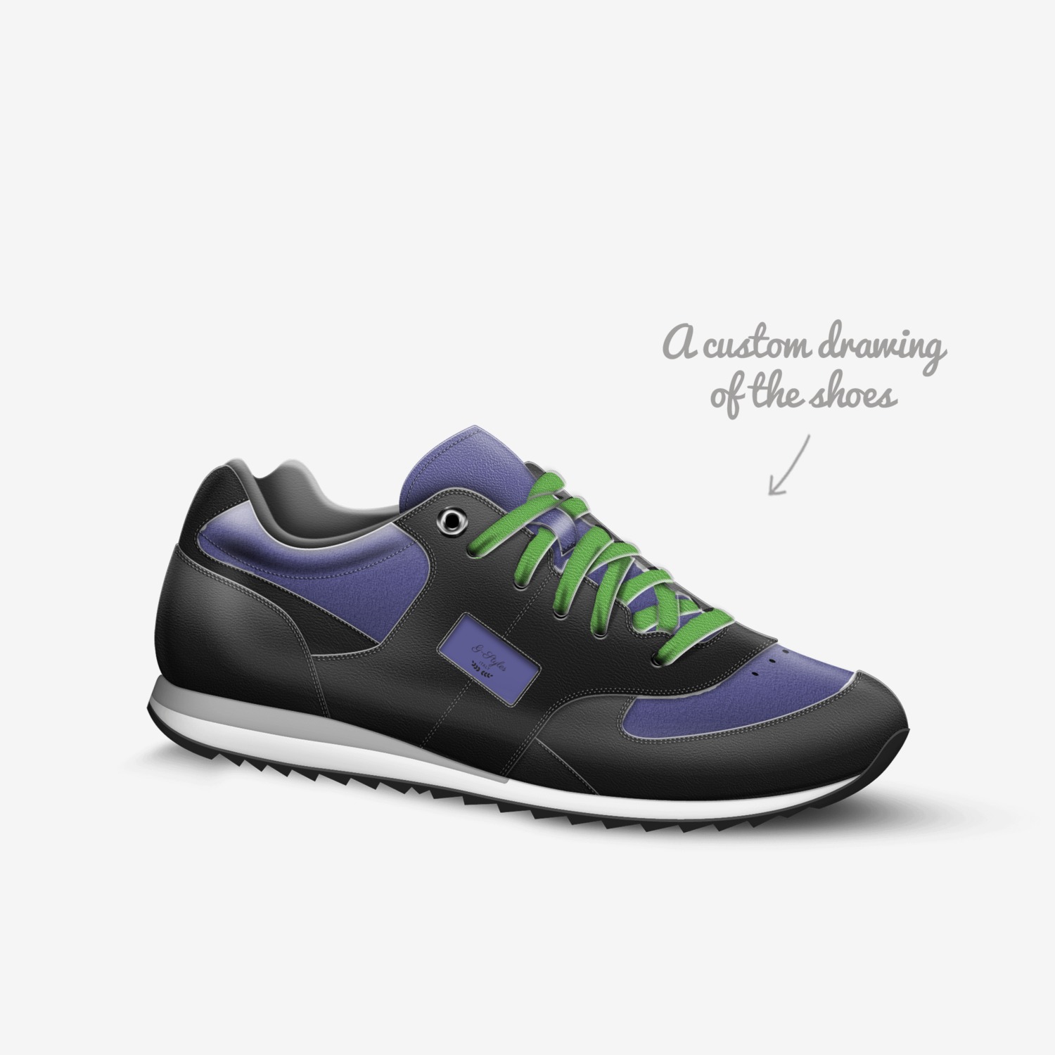 G-Styles custom made in Italy shoes by Grant Garrison | Sketch view