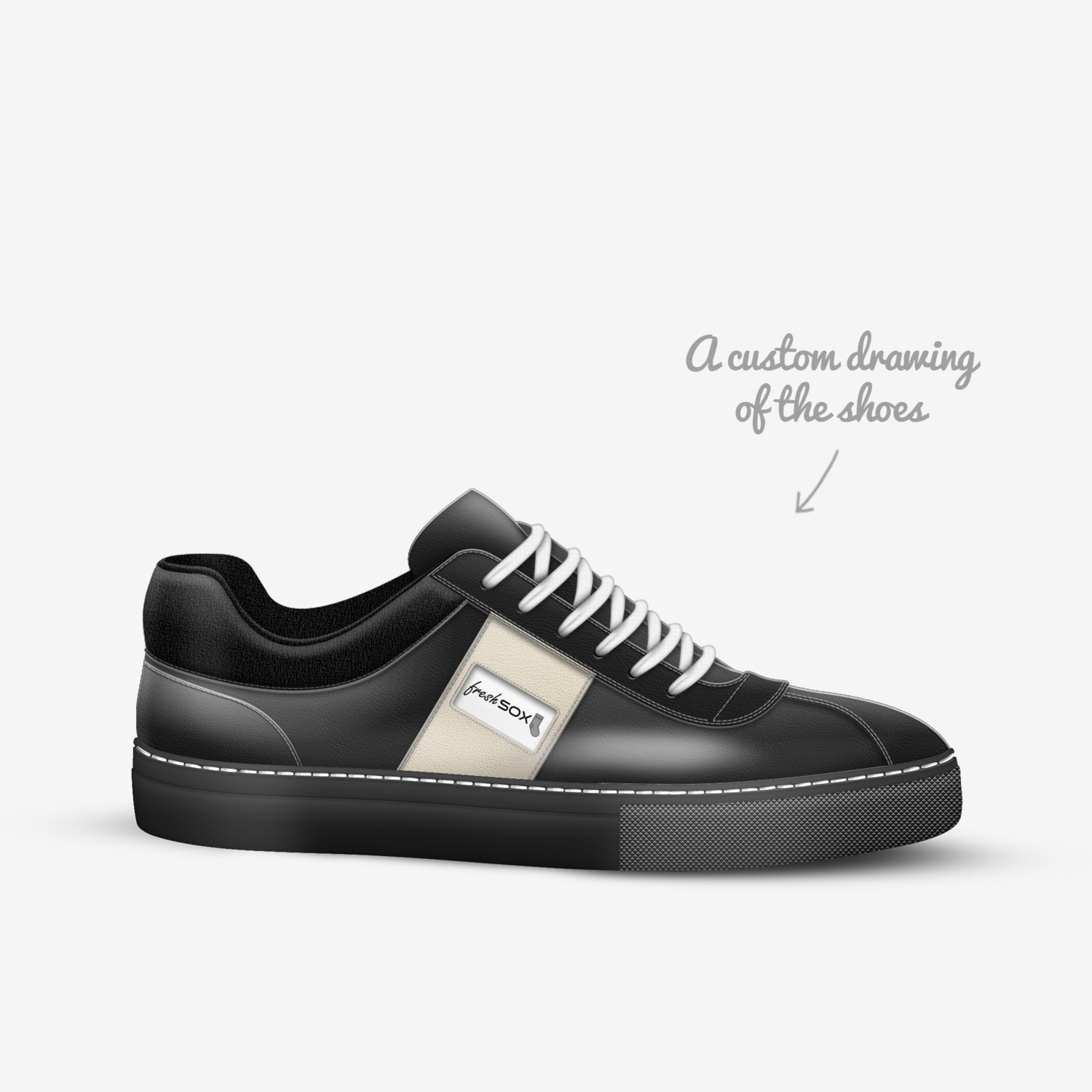 Fresh Sox custom made in Italy shoes by Ziyaad September | Sketch view