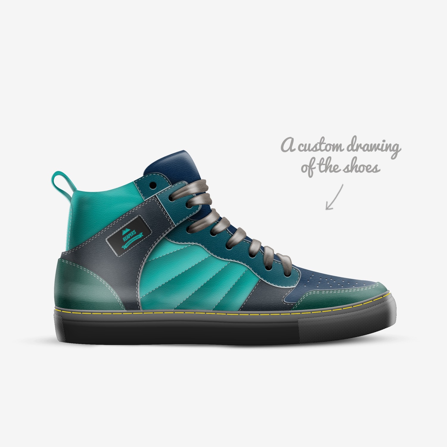 Reapers custom made in Italy shoes by Cass Brown | Sketch view