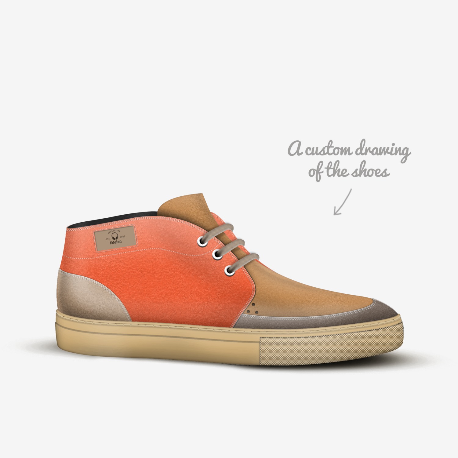 Edelen custom made in Italy shoes by Shauna Hopkins | Sketch view