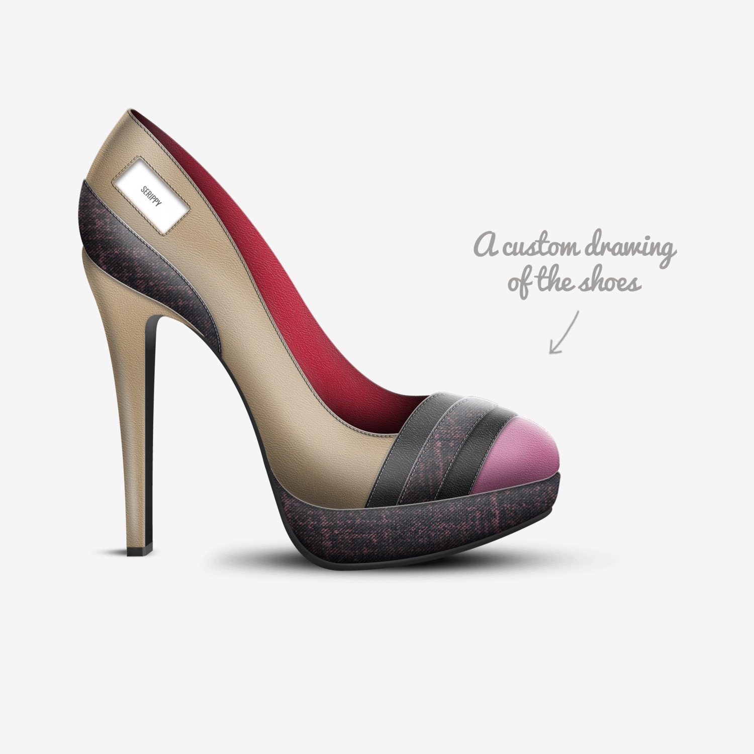 SERIPPY custom made in Italy shoes by Sherelle Rippy | Sketch view