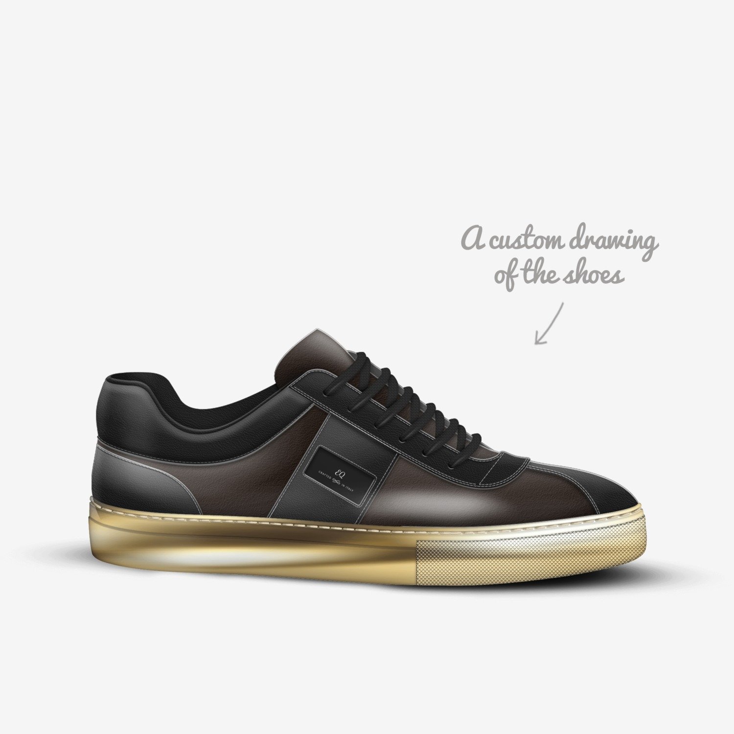 EQ custom made in Italy shoes by Eric Eq Young | Sketch view