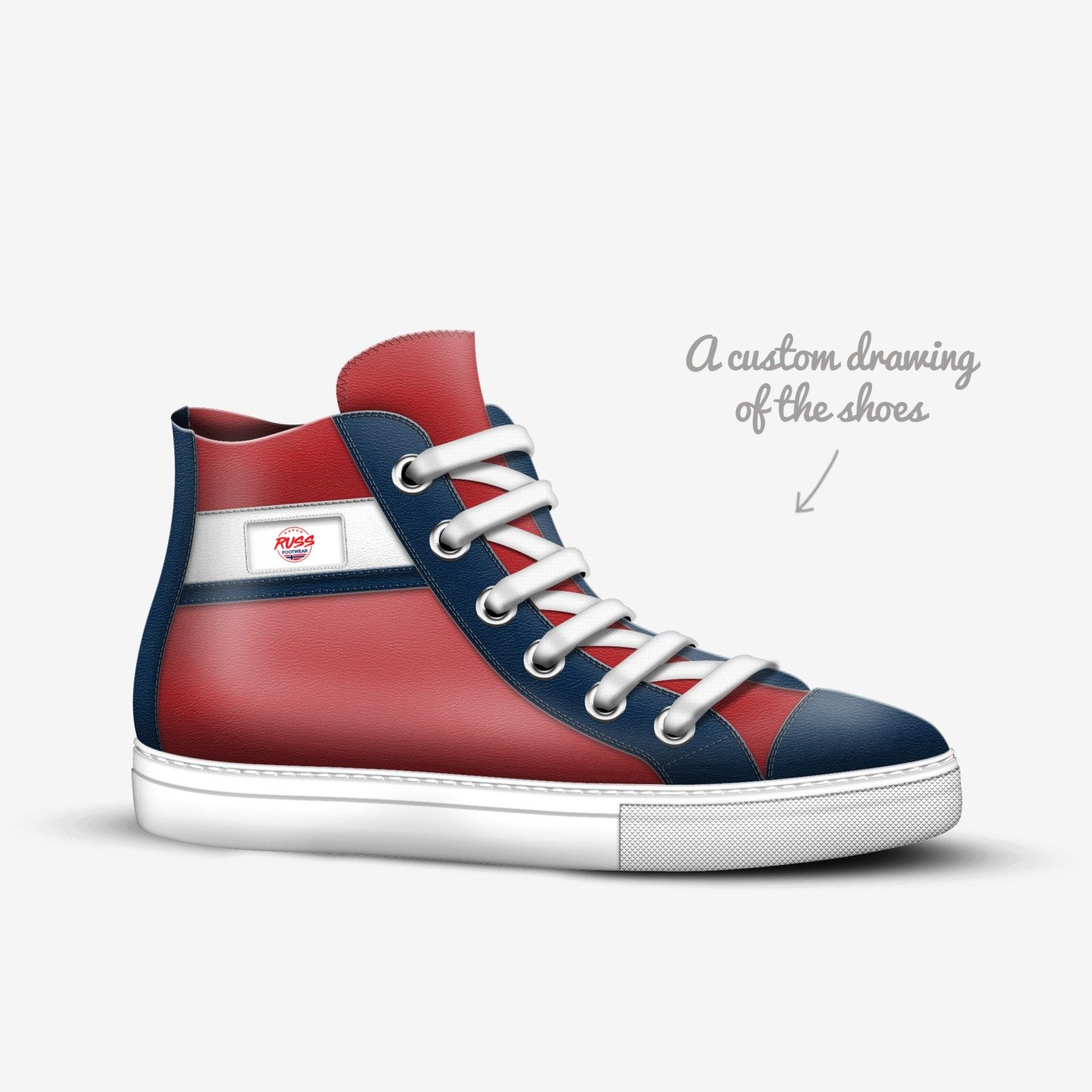 RUSS High Top custom made in Italy shoes by Kjell Karlsson | Sketch view