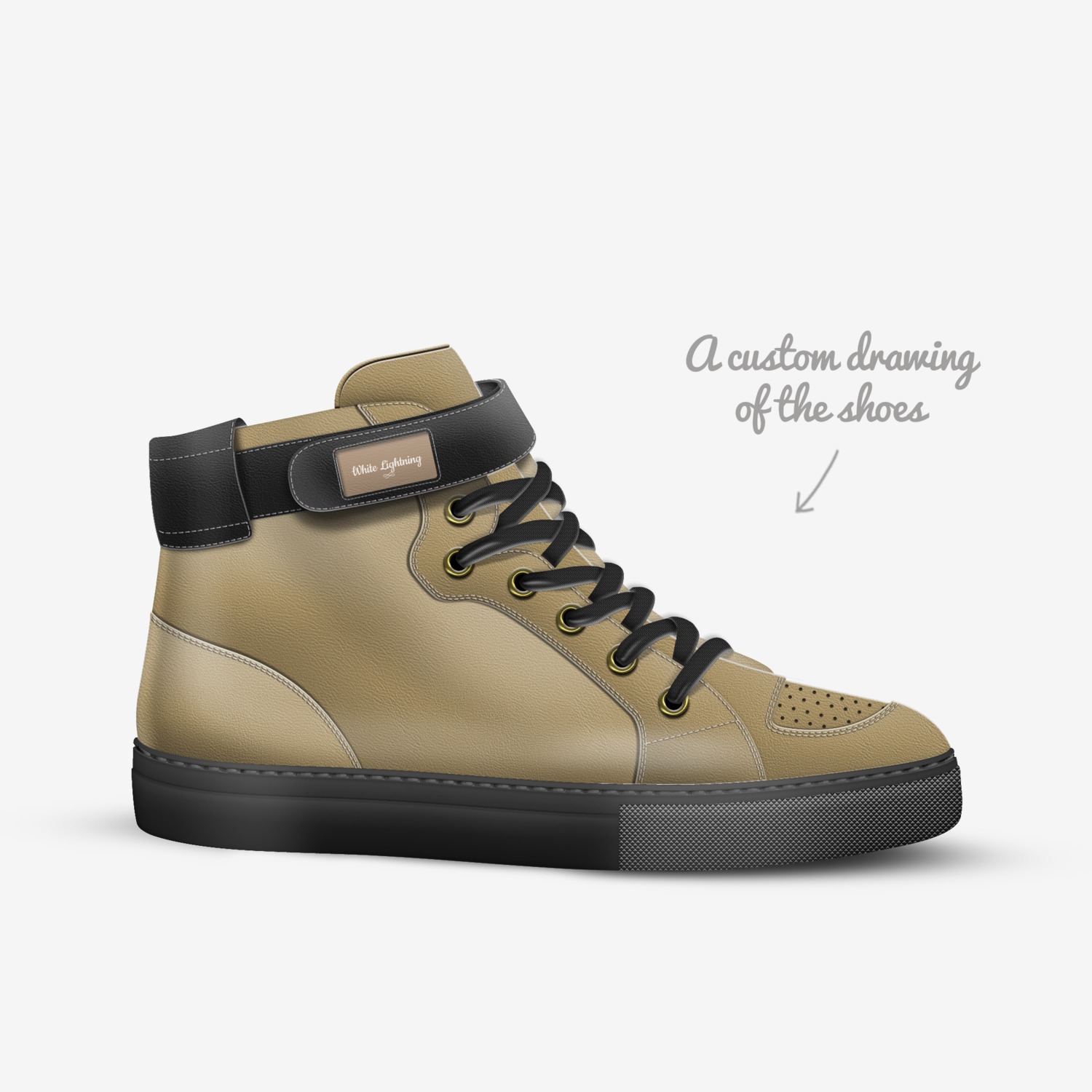 White Lightning custom made in Italy shoes by Morell Edwards | Sketch view