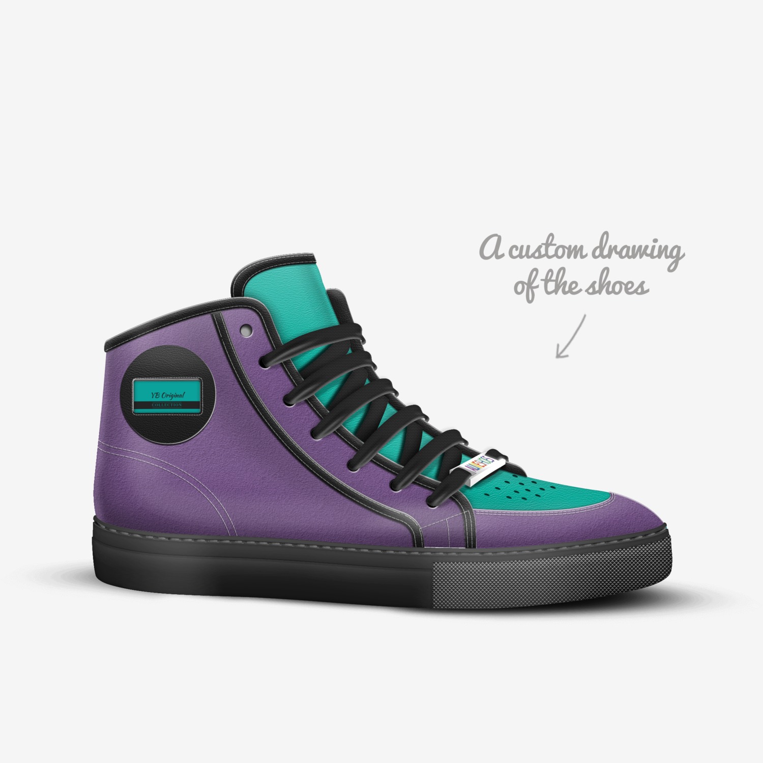 YB Original custom made in Italy shoes by Leshawn Youngblood | Sketch view