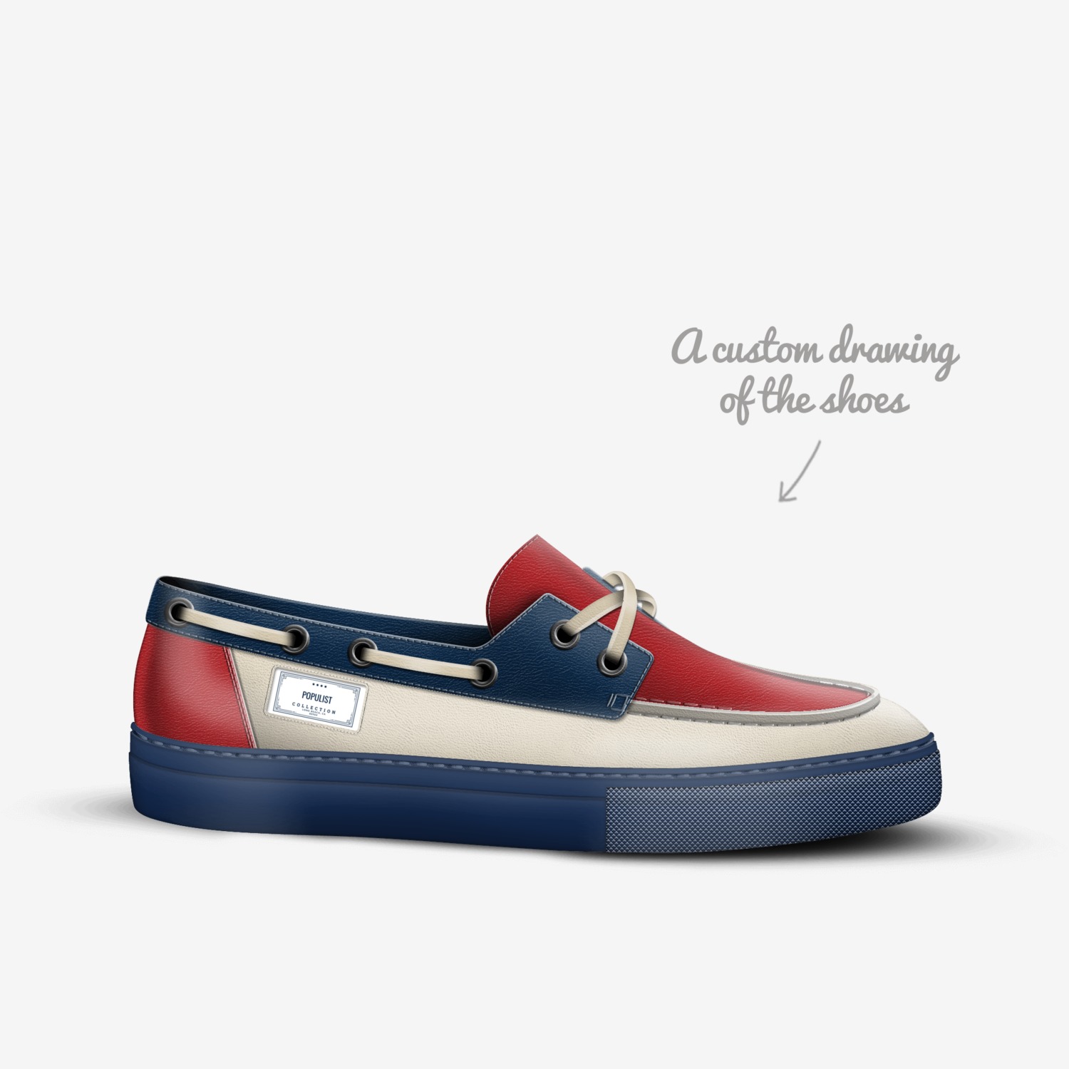 Populist custom made in Italy shoes by Pauline Williams | Sketch view