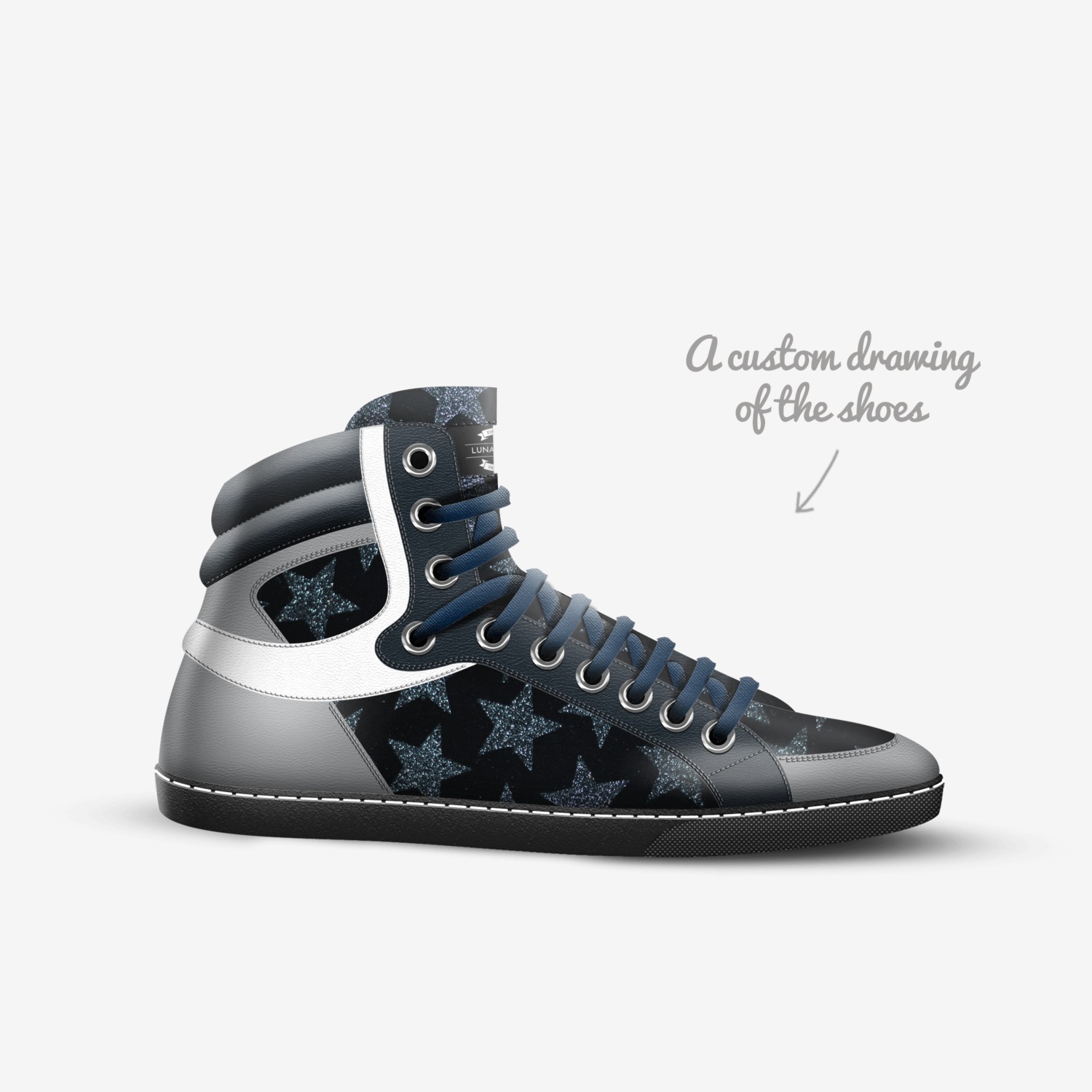 Lunar Studios custom made in Italy shoes by Cheyenne Reed | Sketch view
