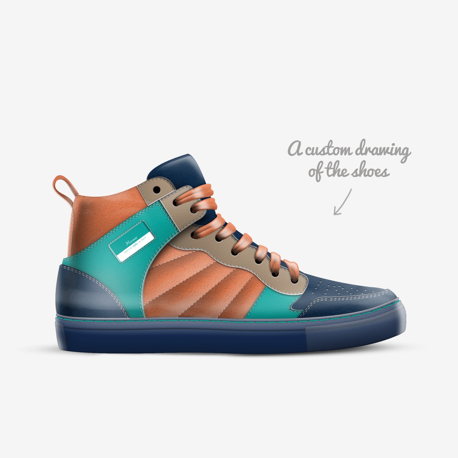 Verona custom made in Italy shoes by Emina Fatic | Sketch view
