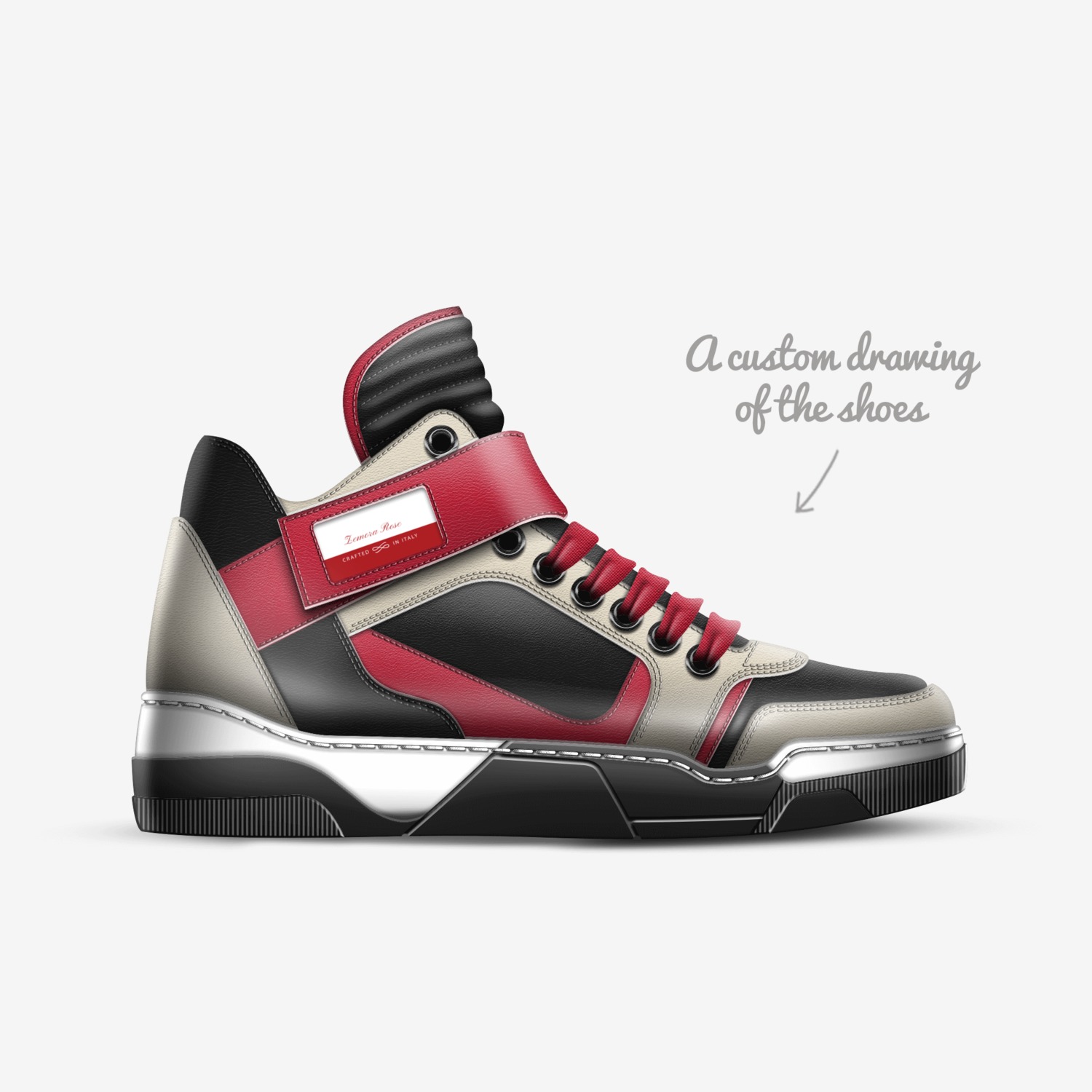 Zemora Rose  custom made in Italy shoes by Nanashea Washington | Sketch view