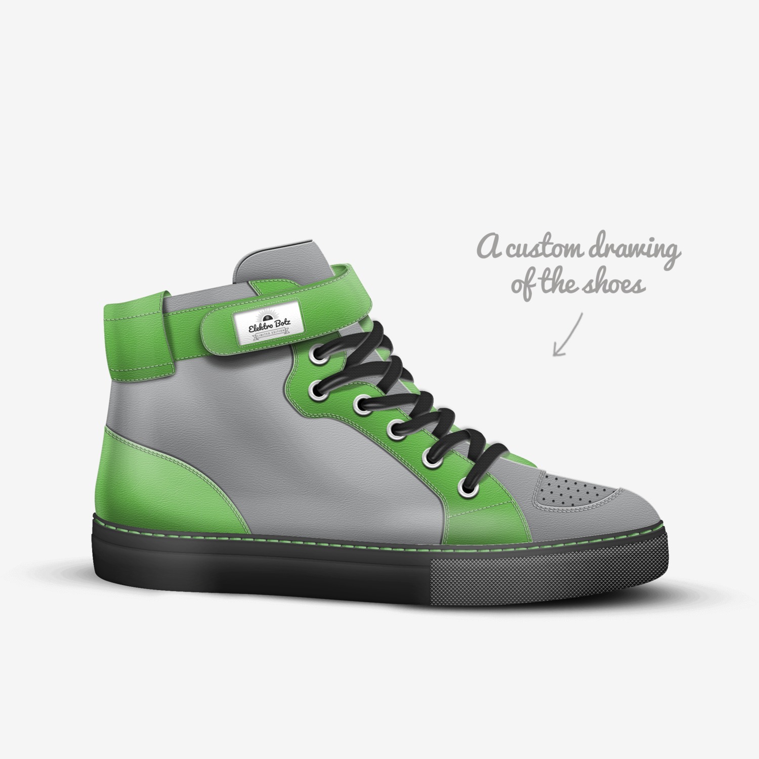 Elektro Botz custom made in Italy shoes by Luis Banuelos | Sketch view