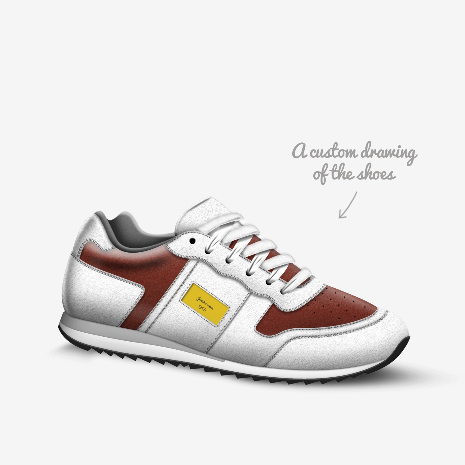 Jumbo wear custom made in Italy shoes by Peter Udu | Sketch view