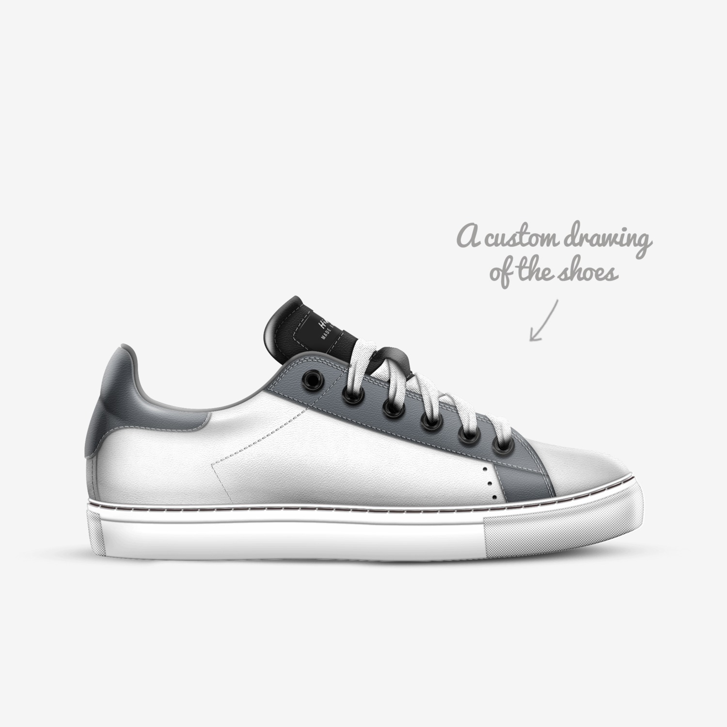 Hi Kix custom made in Italy shoes by Joshua Murray | Sketch view