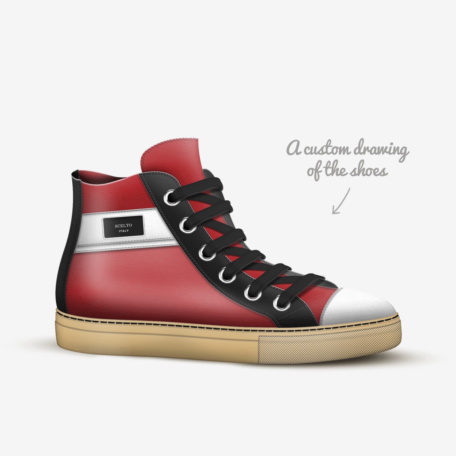 SCELTO custom made in Italy shoes by Desirea Roberts | Sketch view