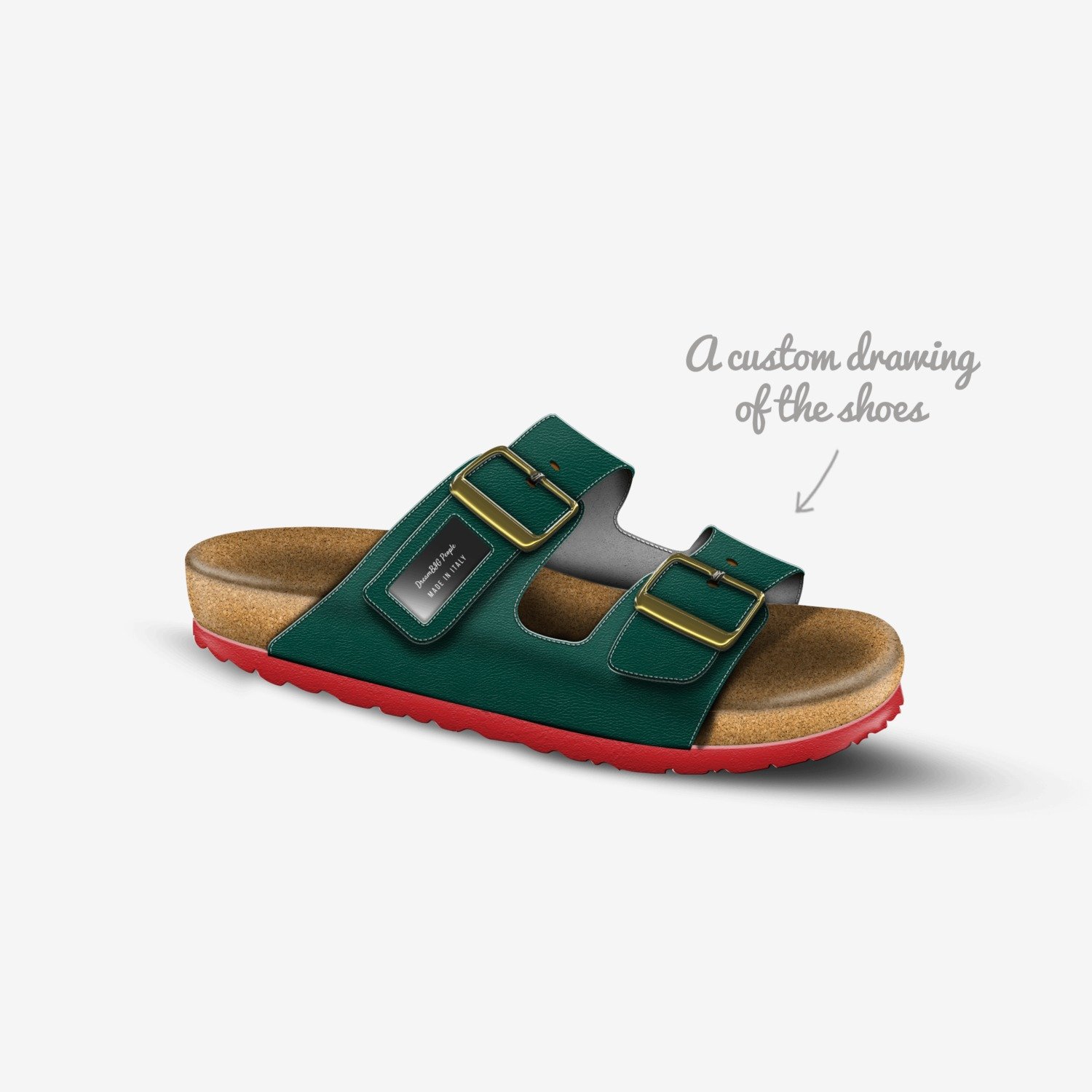 DreamBIG People custom made in Italy shoes by Christina Perez | Sketch view