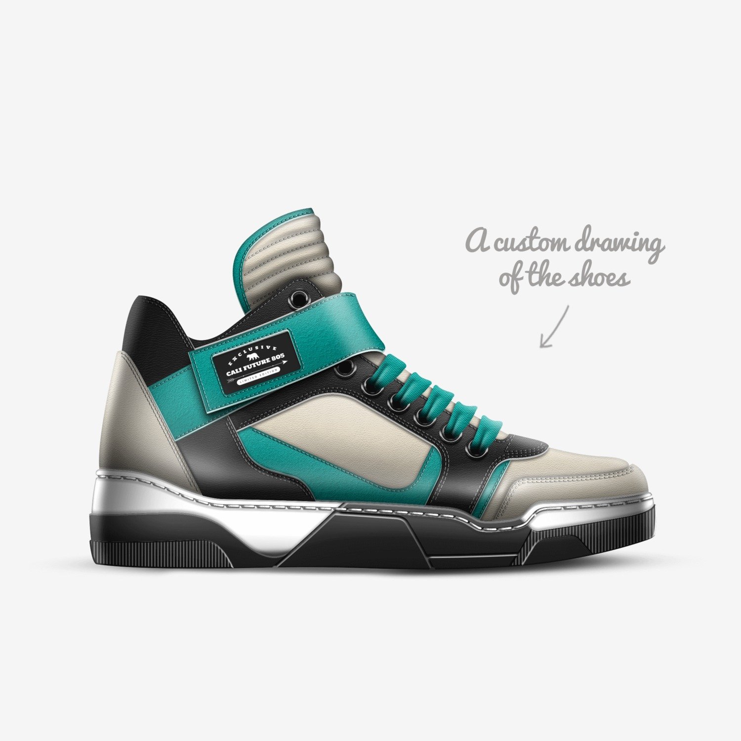 Cali Future 805 custom made in Italy shoes by Kevin Martin Jr. | Sketch view