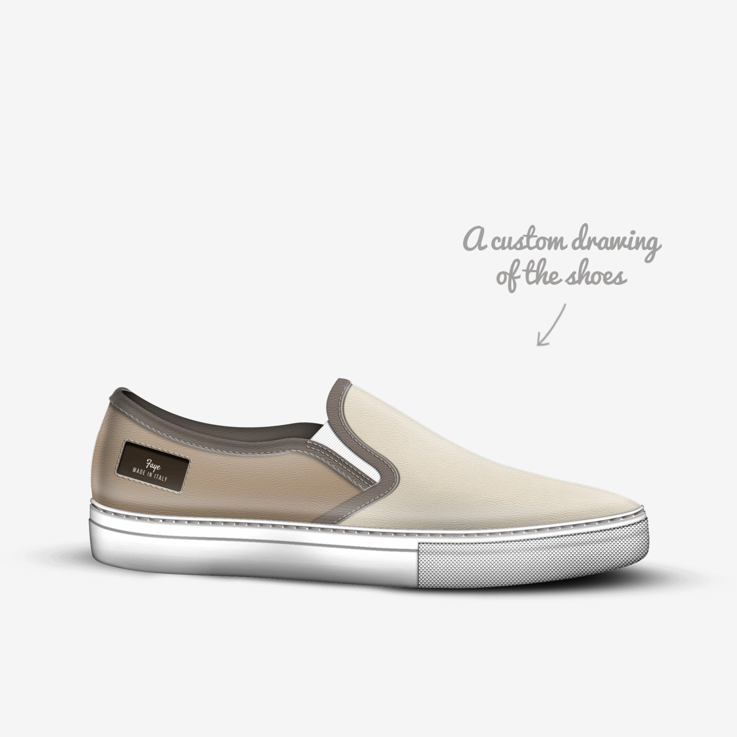 Faye custom made in Italy shoes by Faye Brown | Sketch view