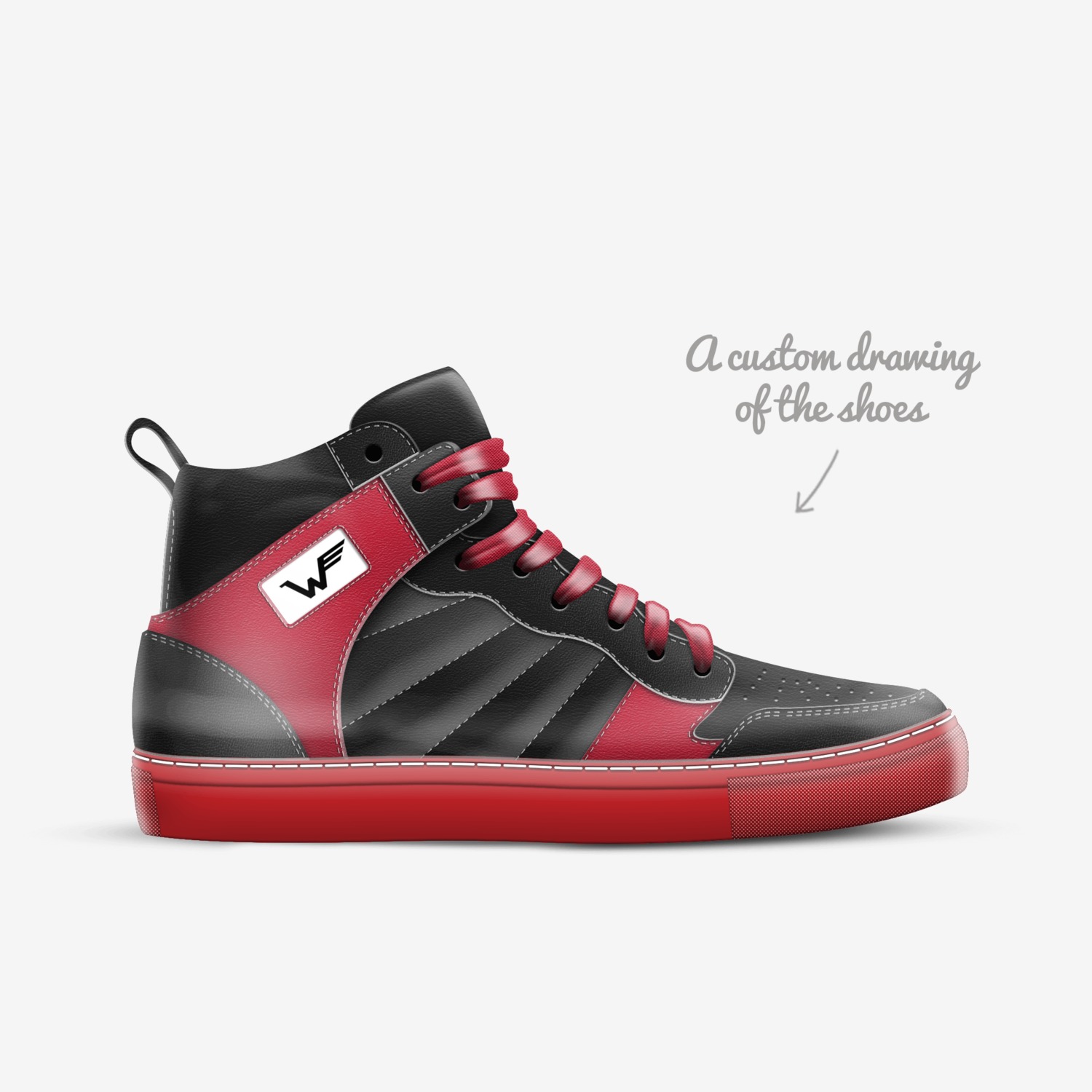 Skribb's Stomps custom made in Italy shoes by Levi Serafini | Sketch view